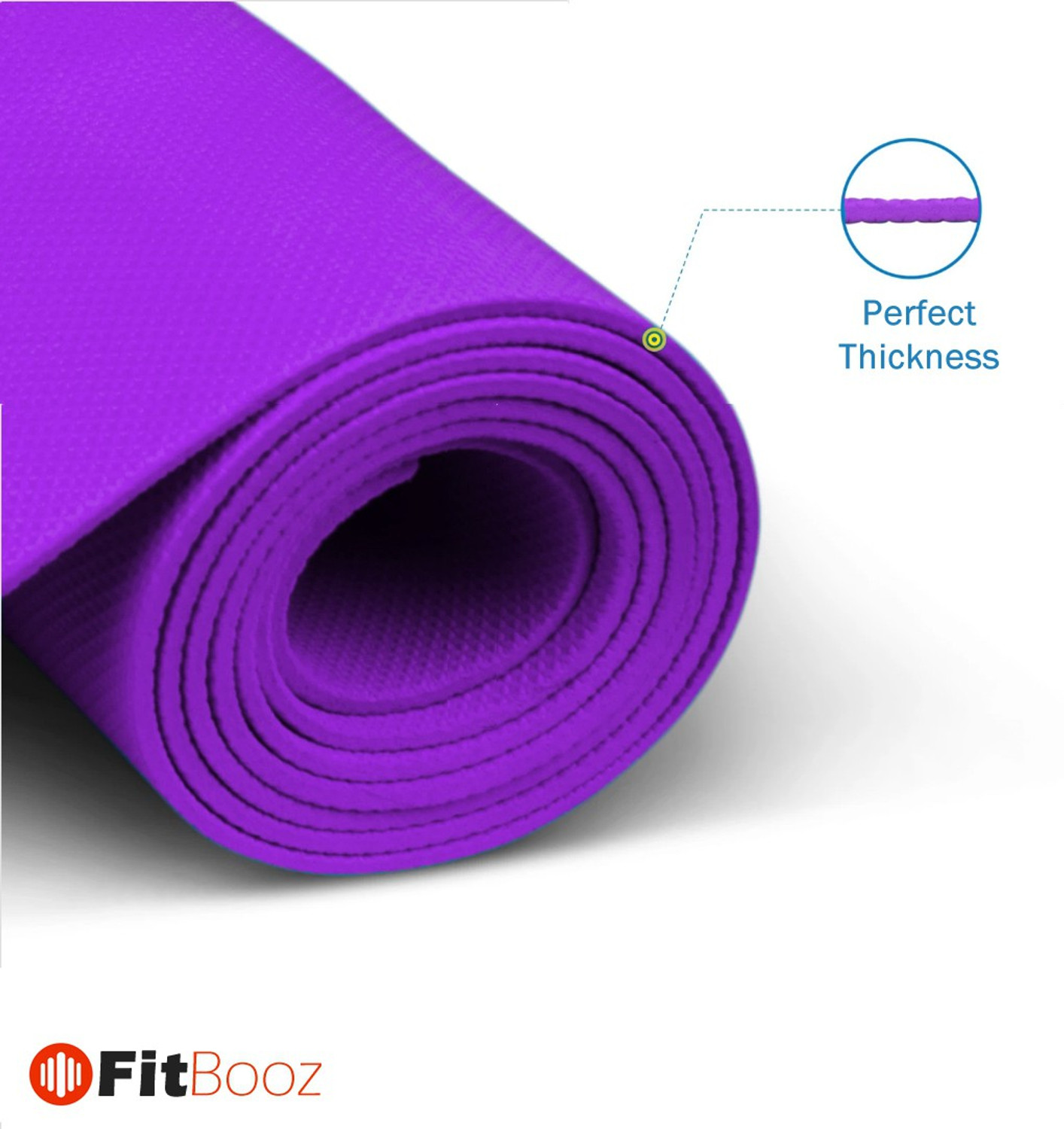 Image of FITBOOZ DOTCOM 6mm Anti Skid Yoga /Exercise Mat with Carry Bag for Men & Women Purple 6mm mm Yoga Mat