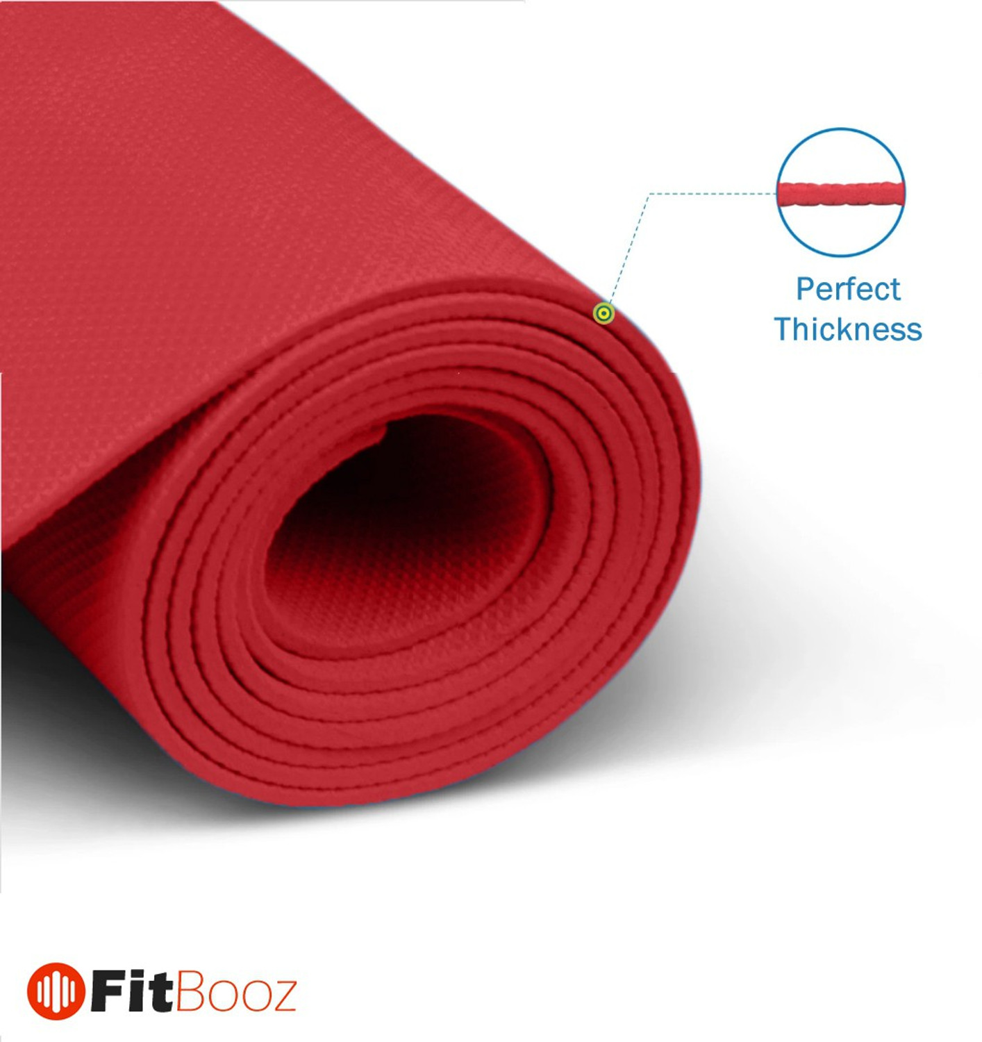 Image of FITBOOZ DOTCOM 6mm Anti Skid Yoga /Exercise Mat with Carry Bag for Men & Women Red 6mm mm Yoga Mat