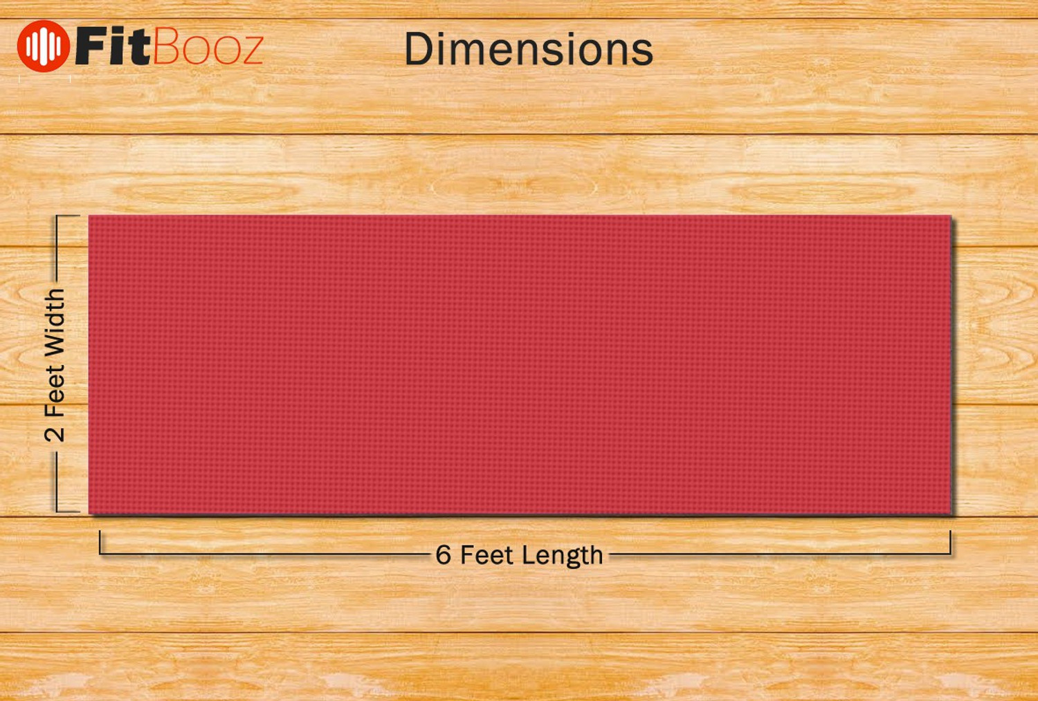 Image of FITBOOZ DOTCOM 6mm Anti Skid Yoga /Exercise Mat with Carry Bag for Men & Women Red 6mm mm Yoga Mat