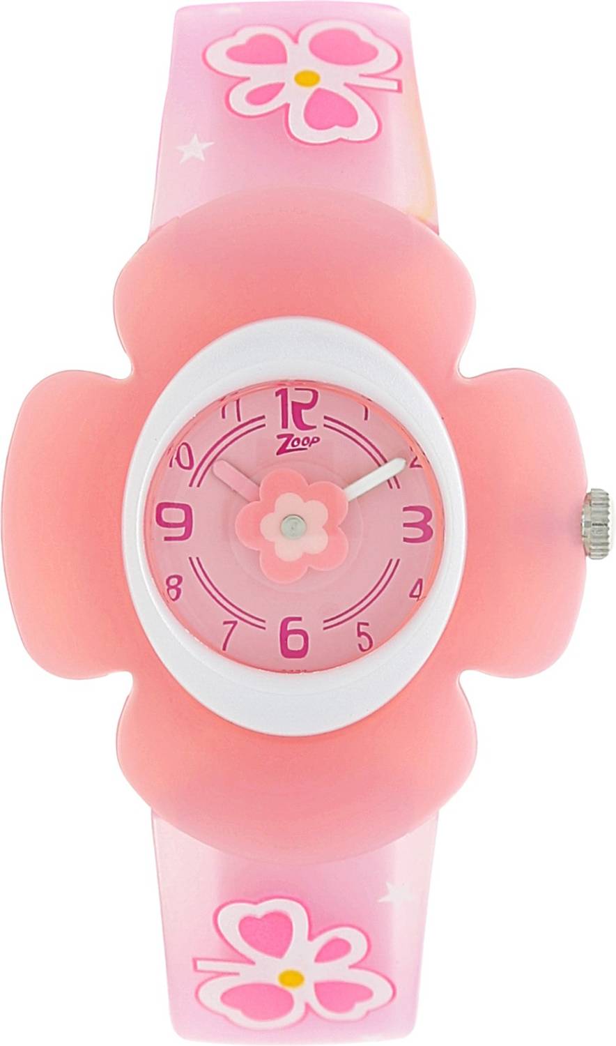 Zoop NKC4008PP01W Zoop Quartz Pink Dial Pink Plastic Strap Analog