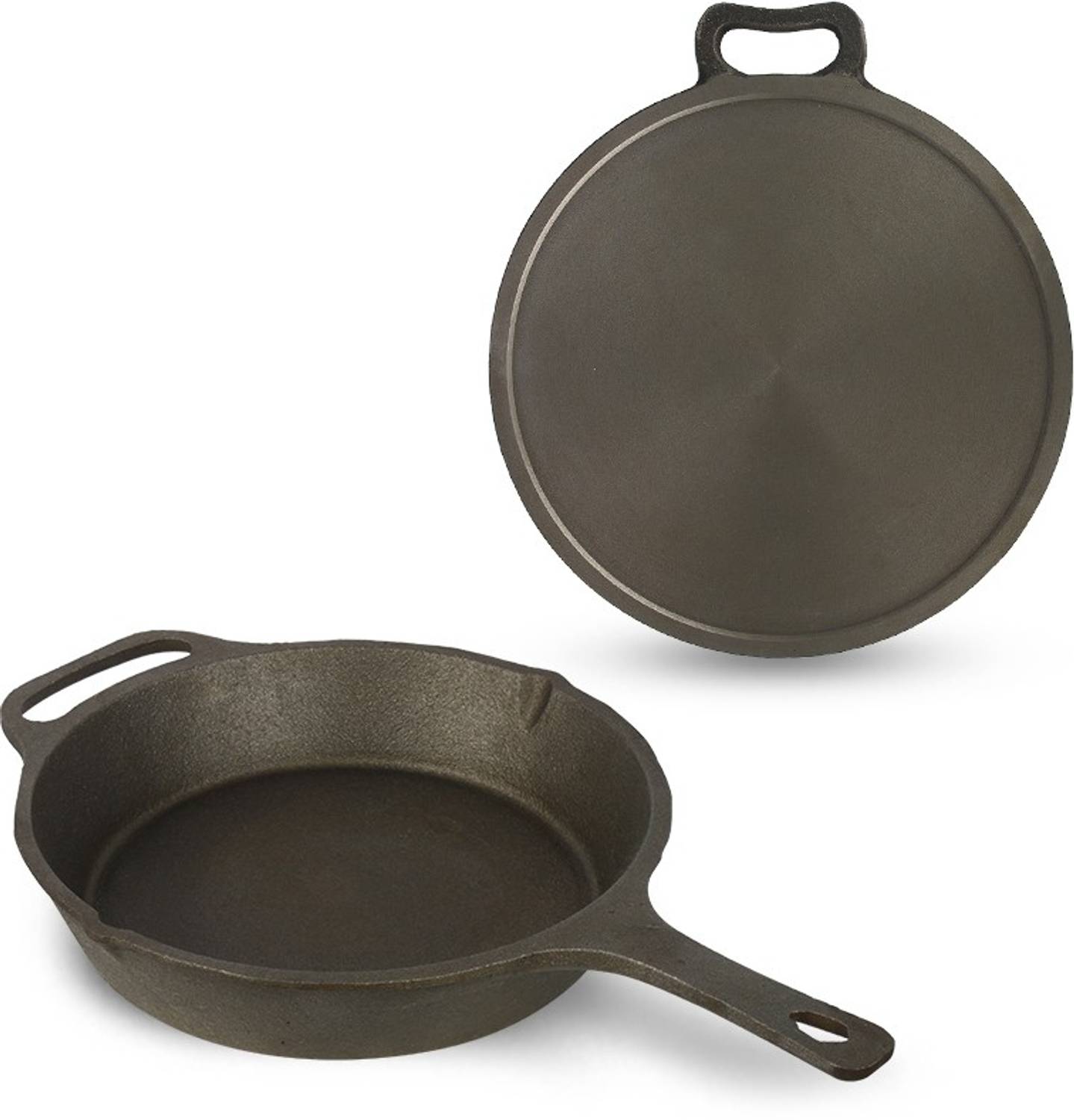 The Indus Valley Pre-seasoned Super Smooth Cast Iron Skillet + Tawa Cookware Set — Fry Pans & Cookware Sets