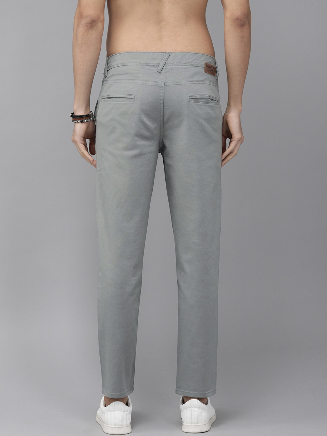 Image of Roadster Regular Fit Men Grey Trousers