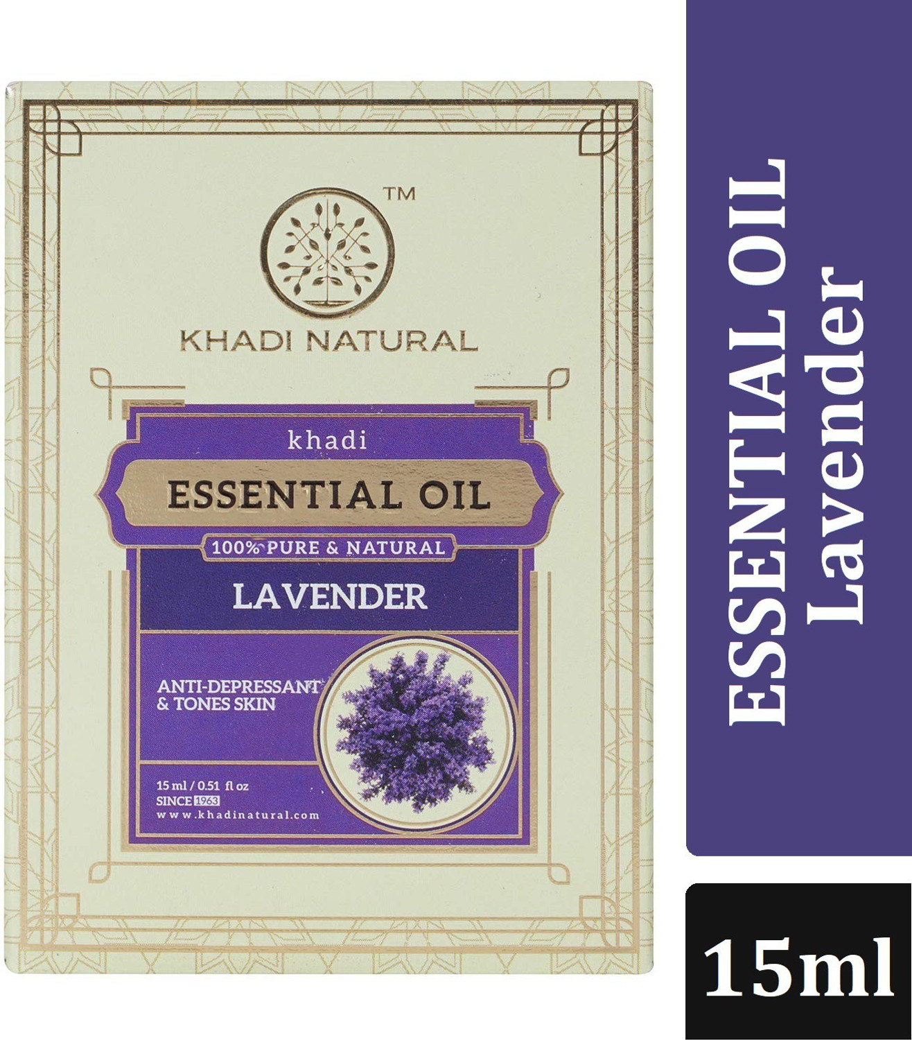 Image of KHADI NATURAL Ayurvedic / Herbal Lavender Essential Oil 15 ml
