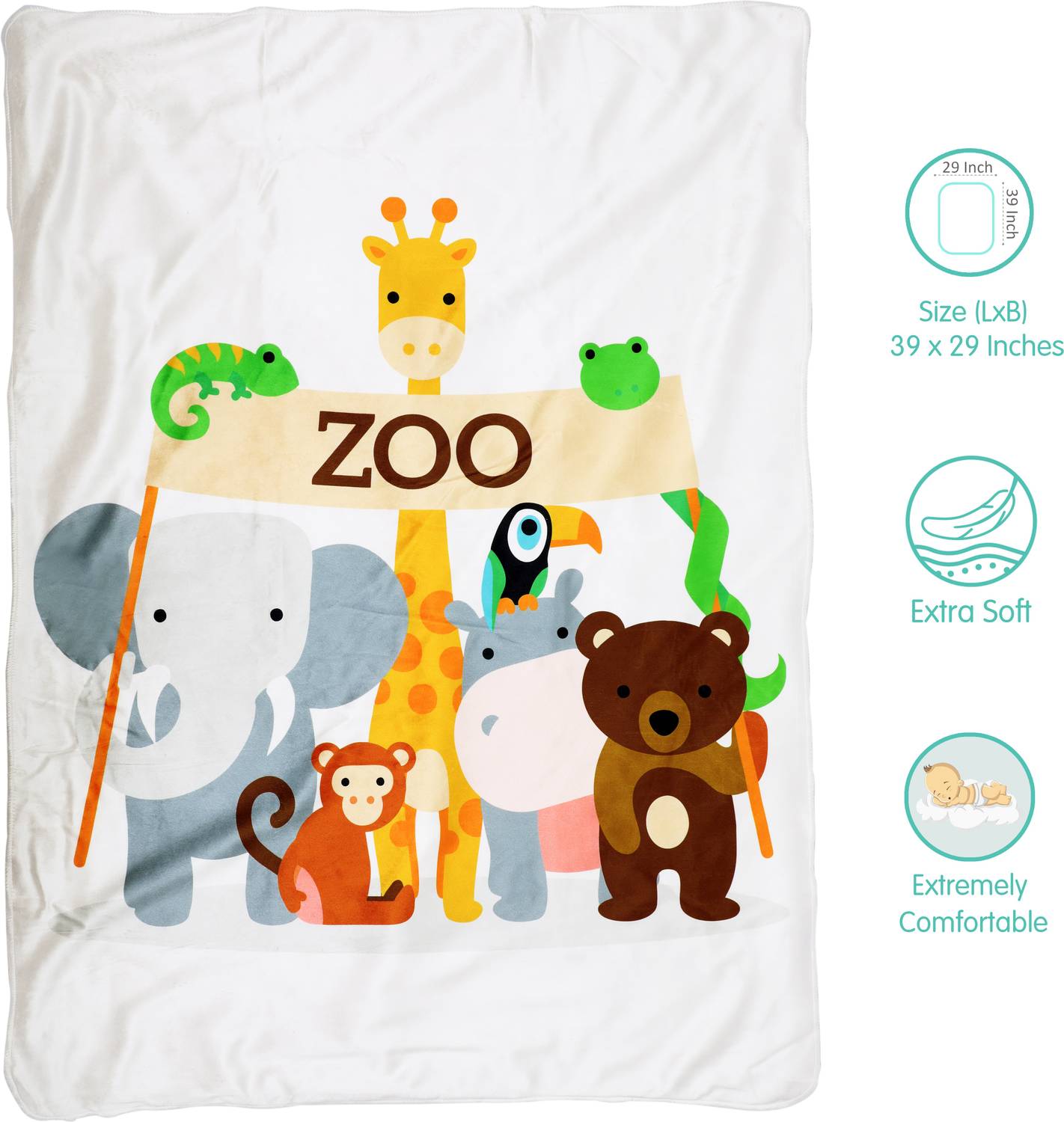 1st Step Animal Single Fleece Blanket for  Heavy Winter