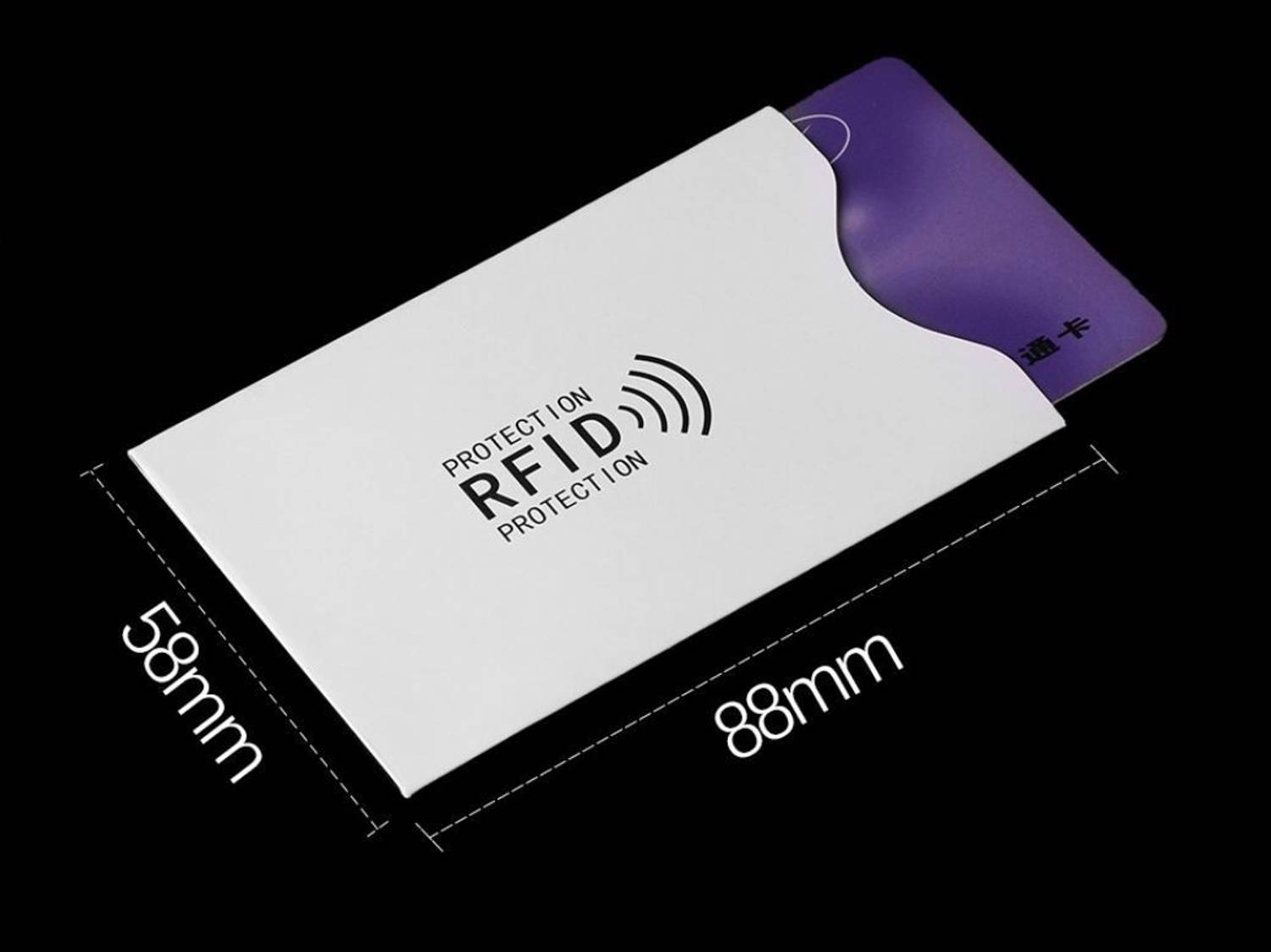 Vertical RFID blocking credit card sleeves (black with gold logo) - 10 pack