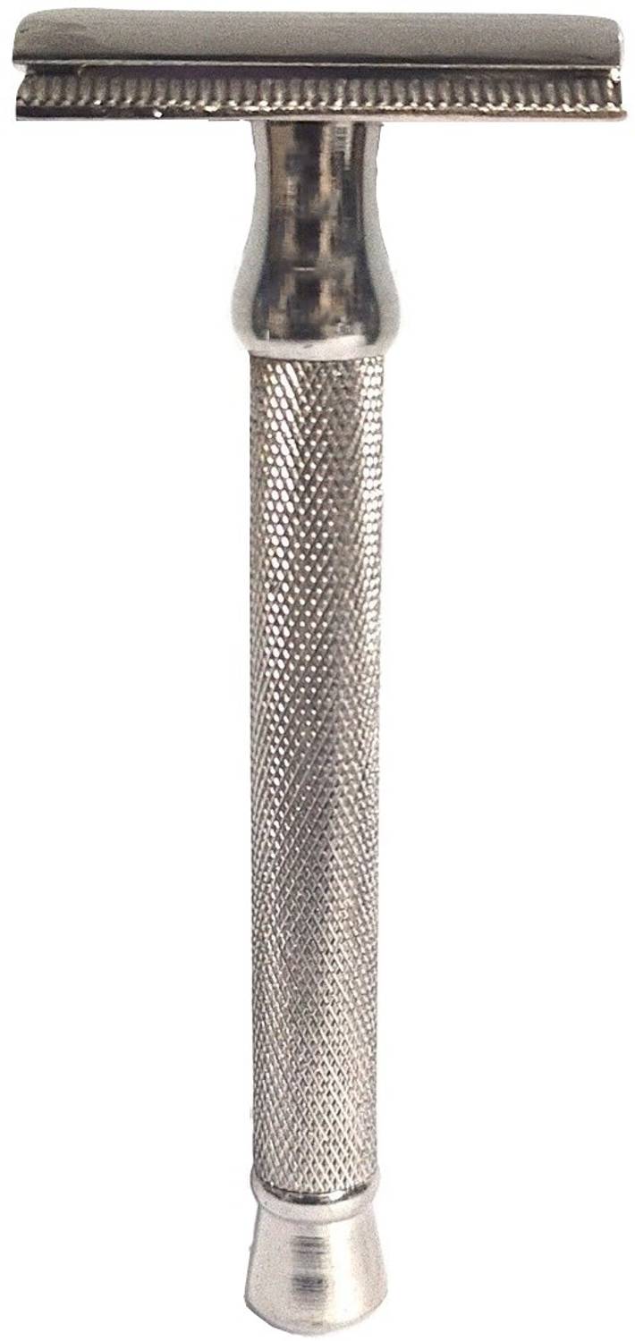 AuraSkin Safety Men Razor Double Edge - Chrome, Closed Comb, for New & Experienced Shavers. Engineered to Provide a Smooth Shave, Men