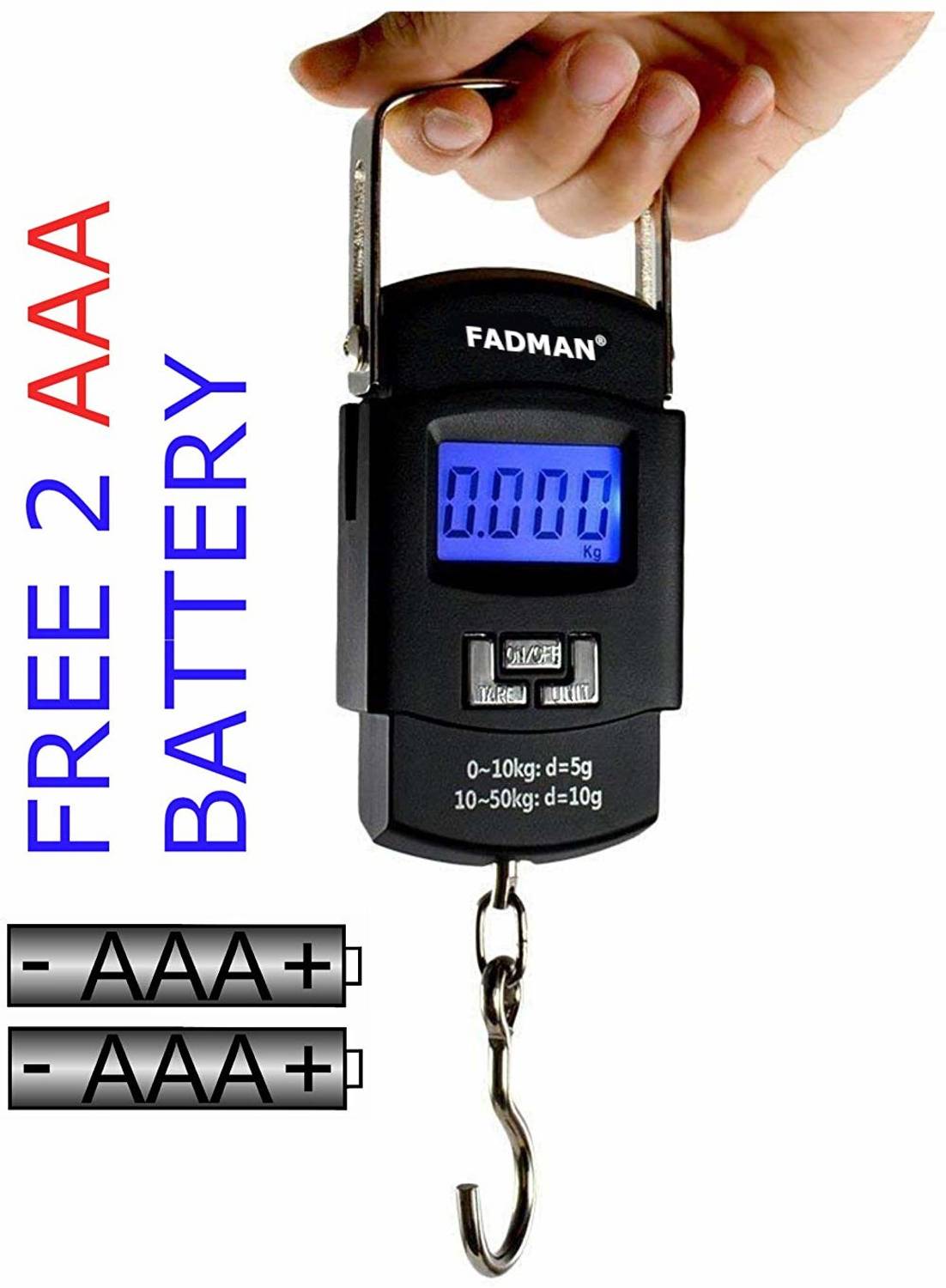FADMAN Portable Electronic Weighing Scale Upto 50 kg with LCD Display and Backlight Weighing Scale