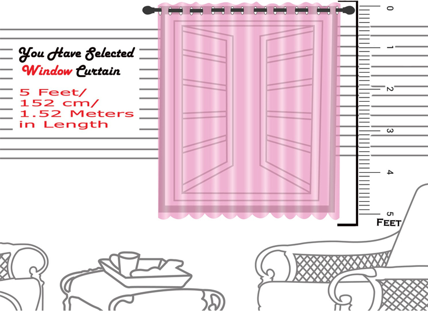 Image of Stella Creations 154 cm (5 ft) Window Polyester Room Darkening Curtain (Pack Of 4)