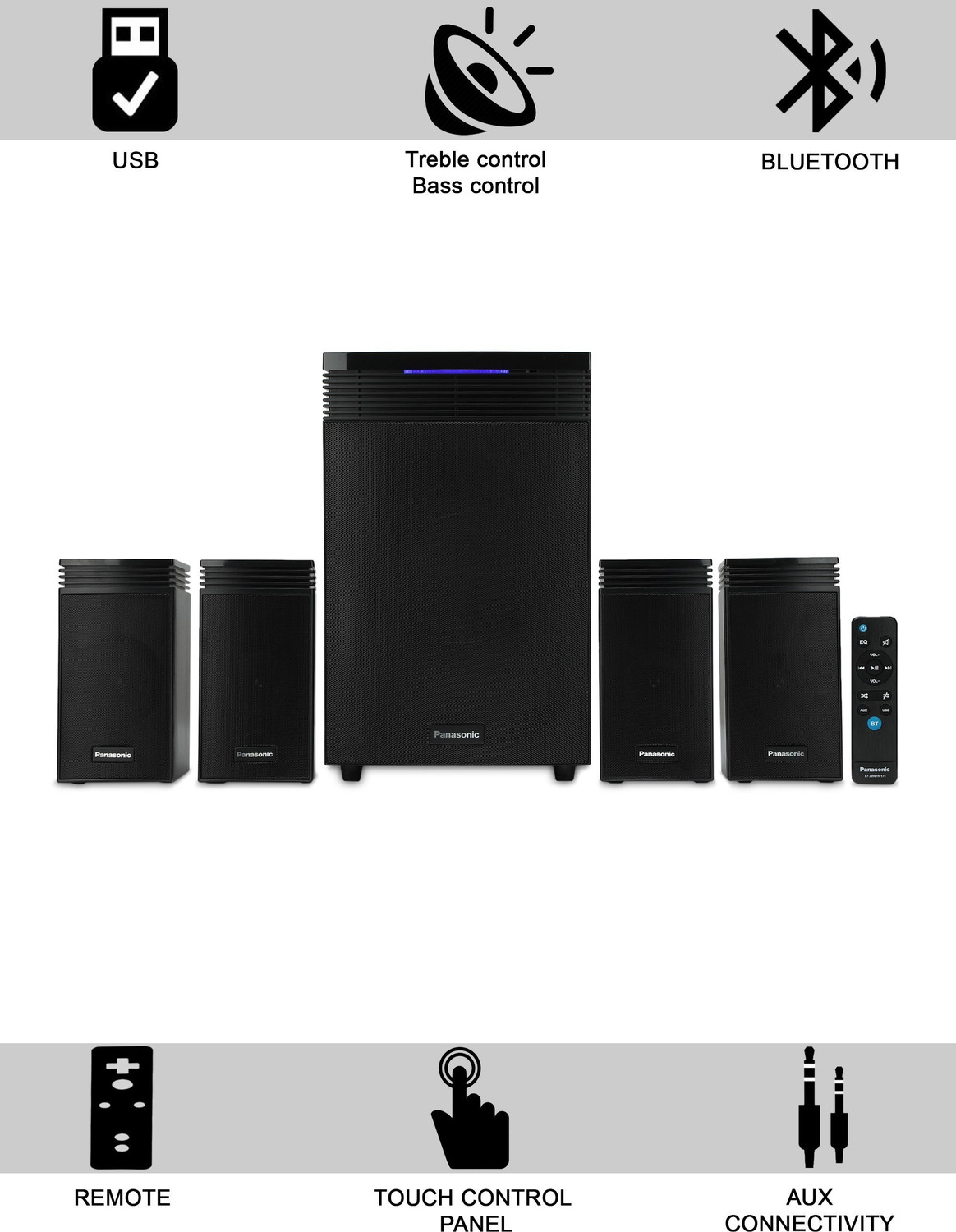 Image of Panasonic SC-HT40GW-K 80 W Bluetooth Home Theatre