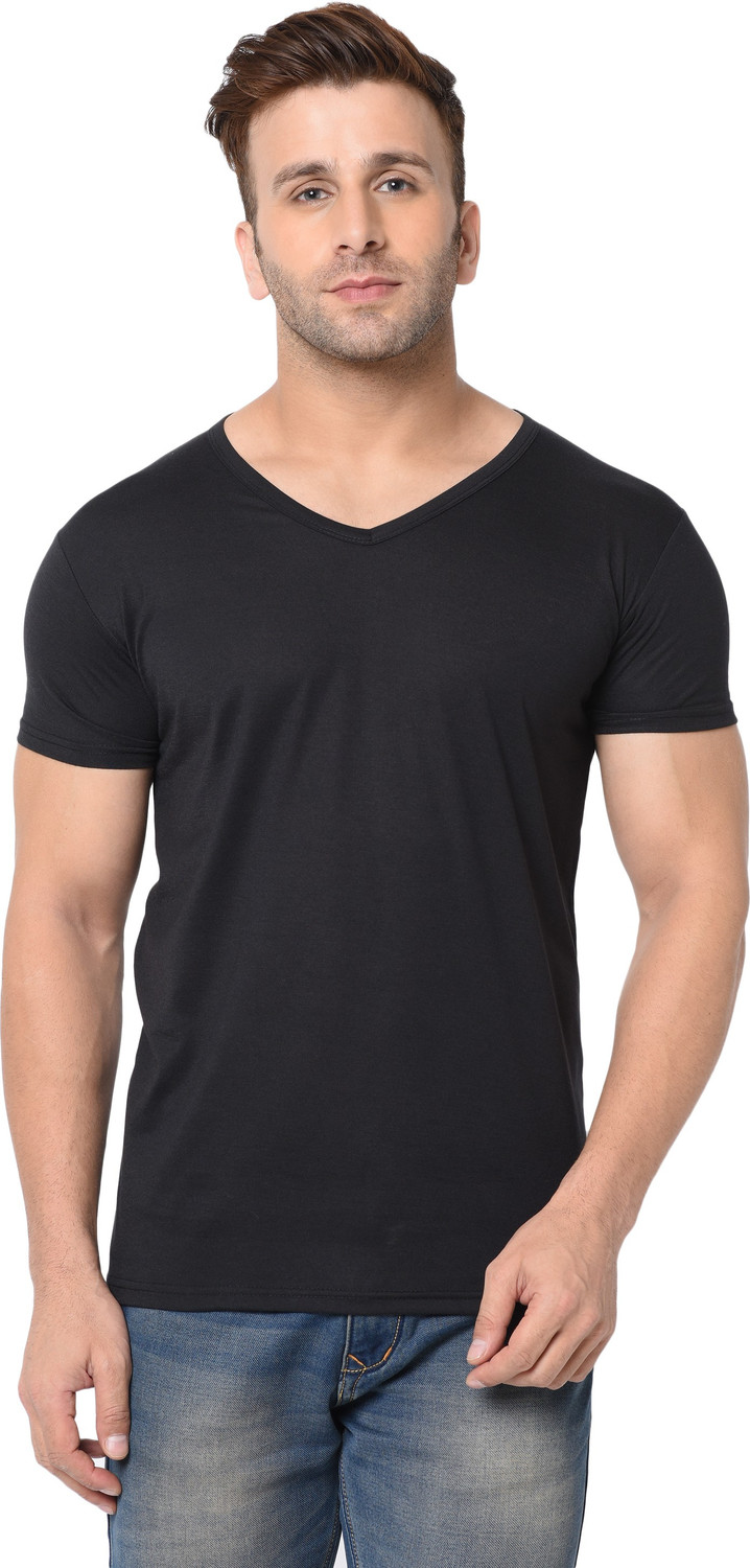 Image of Adorbs Solid Men V Neck Multicolor T-Shirt