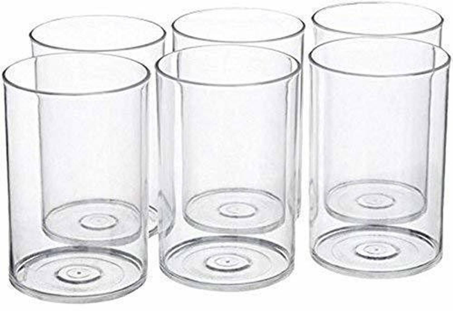 BOROSIL (Pack of 6) Vision Elegance Flute Glass Set of 6 Glass Set Water/Juice Glass