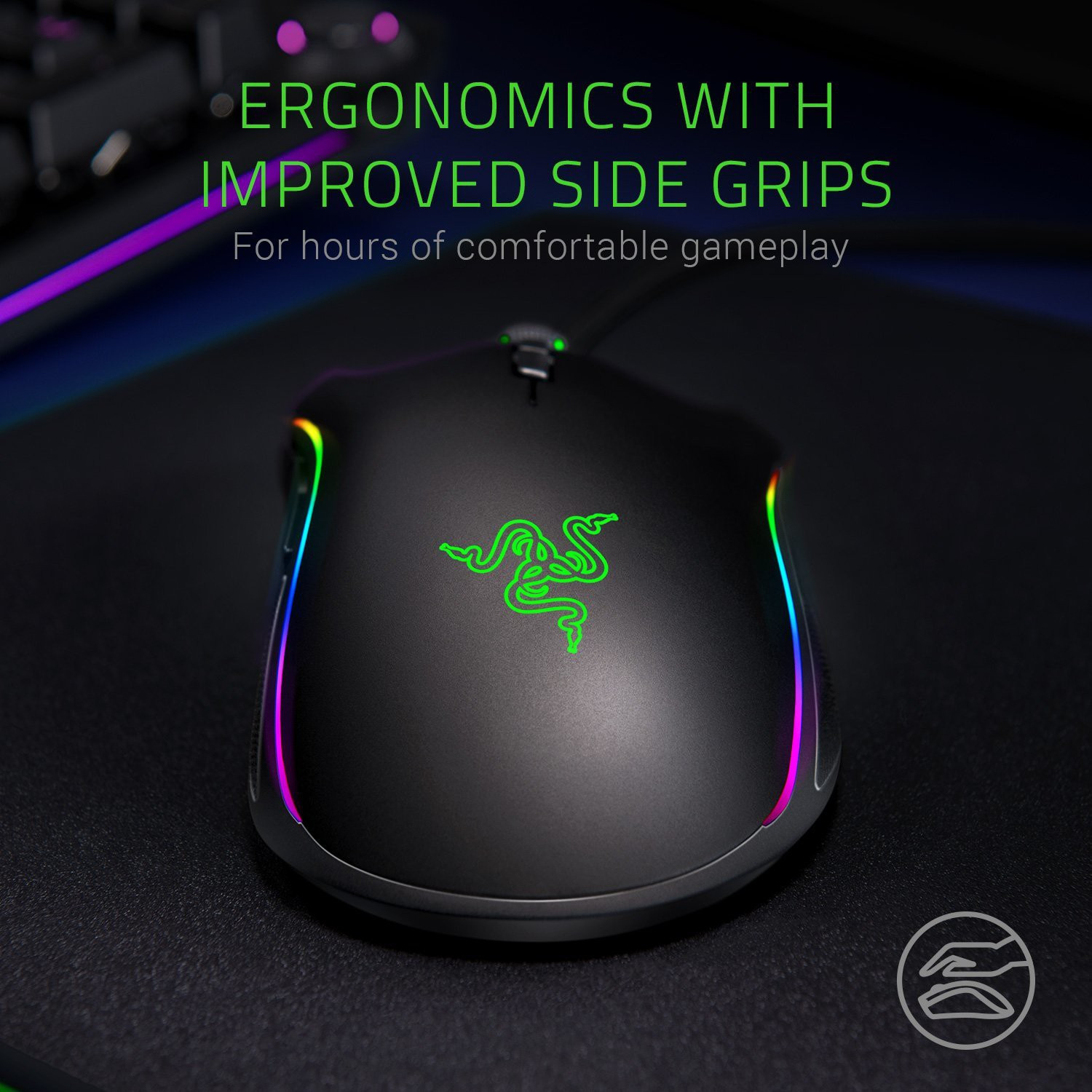 Image of Razer Mamba Elite - Right-Handed Gaming Mouse (RZ01-02560100-R3M1) Wired Ergonomic Optical Gaming Mouse