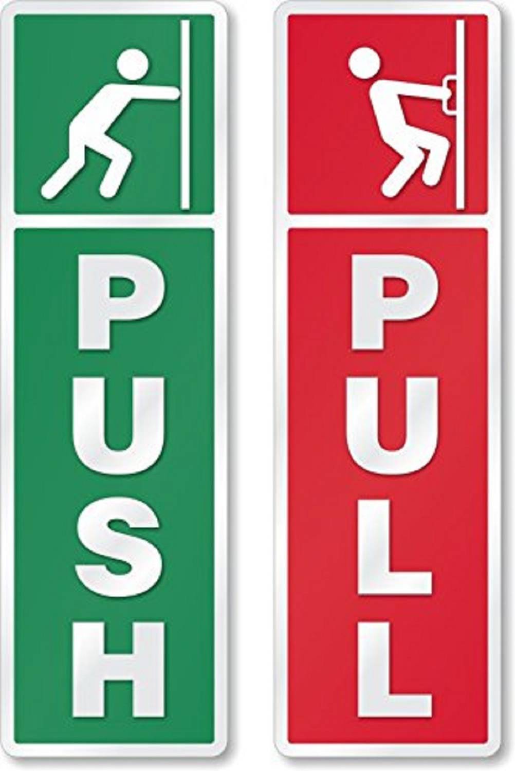 Asmi Collections 18 cm Self Adhesive Vinyl Push Pull Sign Self Adhesive Sticker