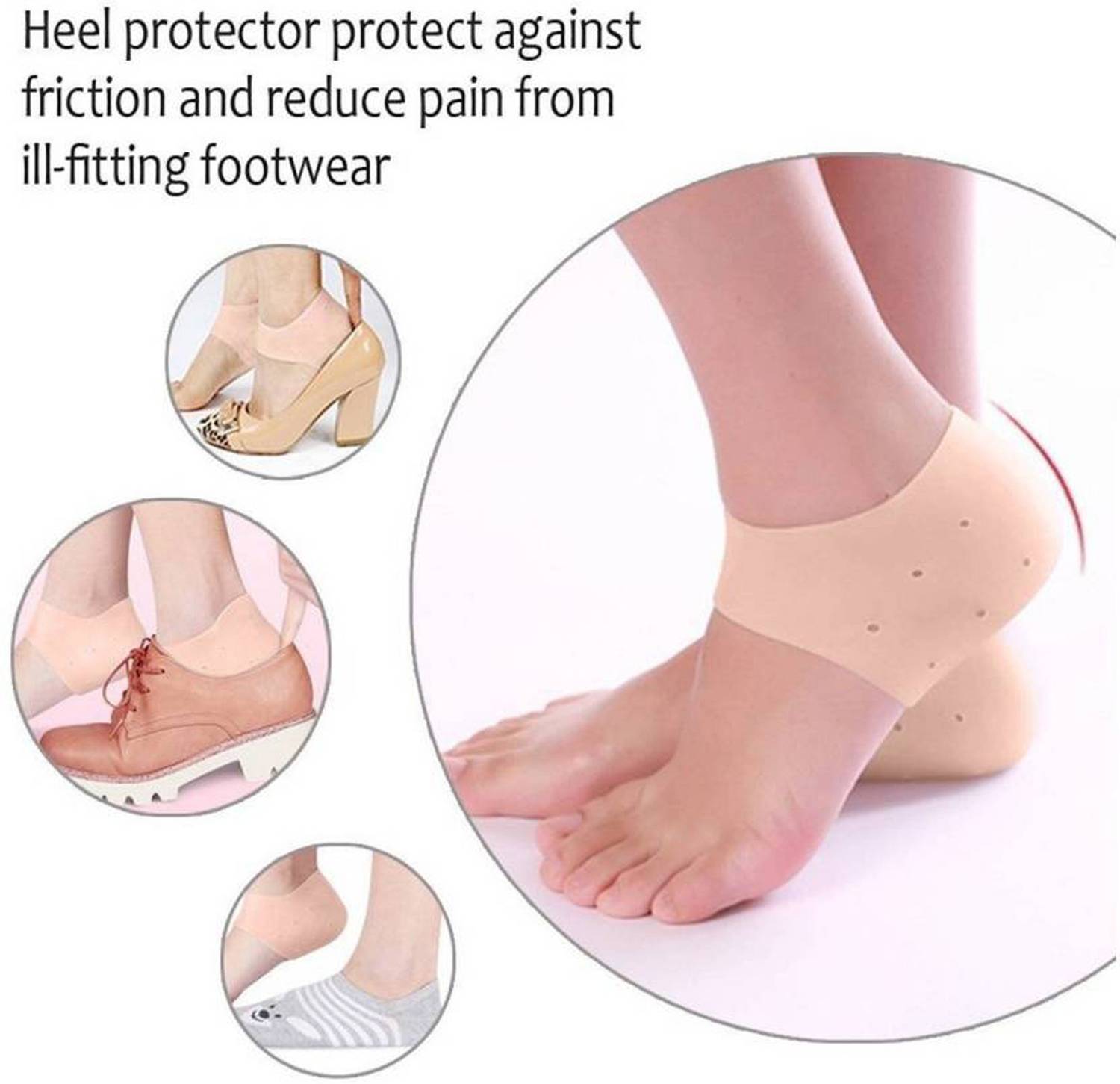 APPGEN (2XL SIZE) Heel Protector, Dead Skin Remover, Heel Pain Relief Silicon Foot Care Heel Support
