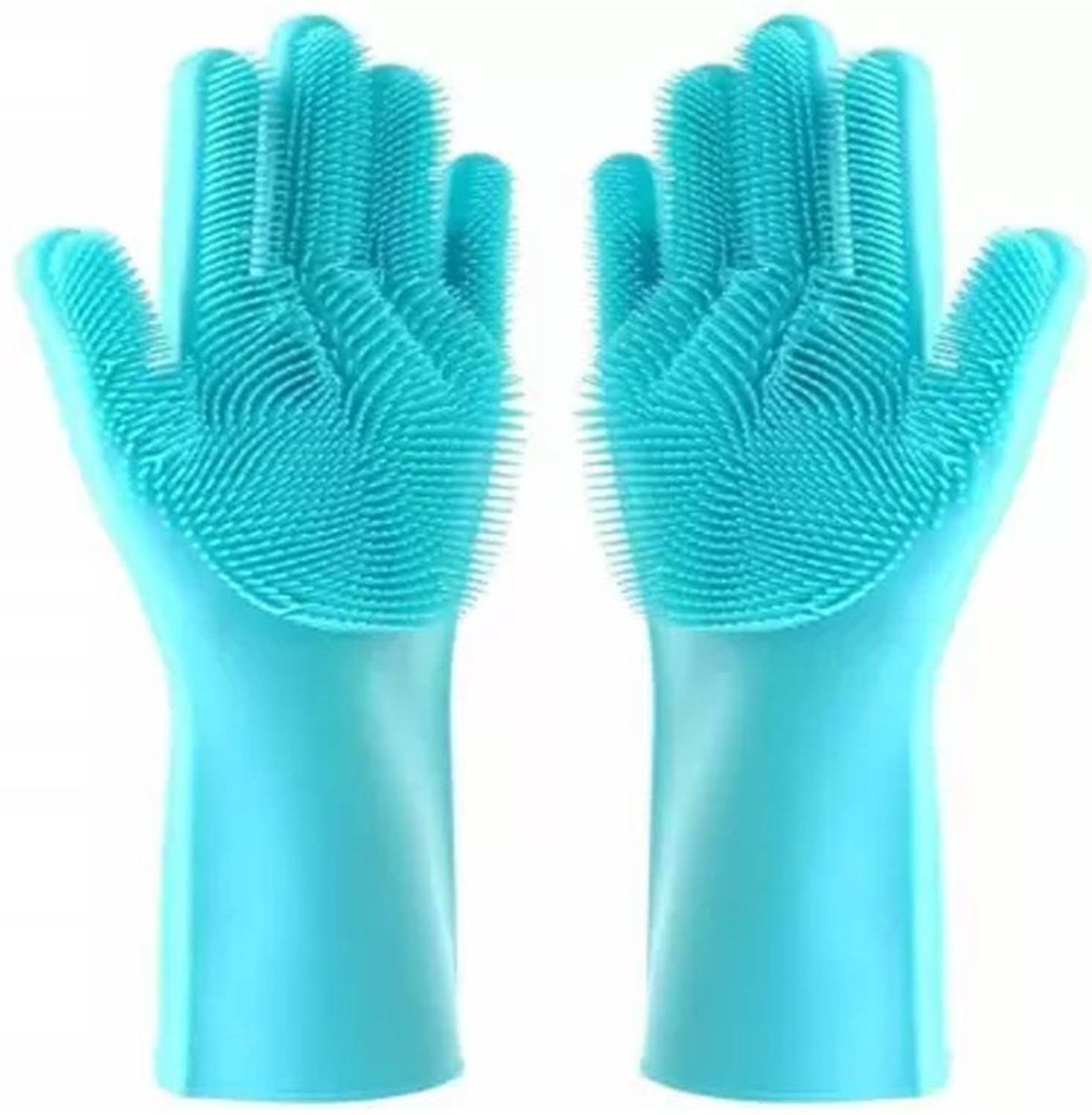 Awesome Look Green Silicon gloves for bathroom and kitchen easy to wash kitchen items safety from cold water in winter season and summer Wet and Dry Glove