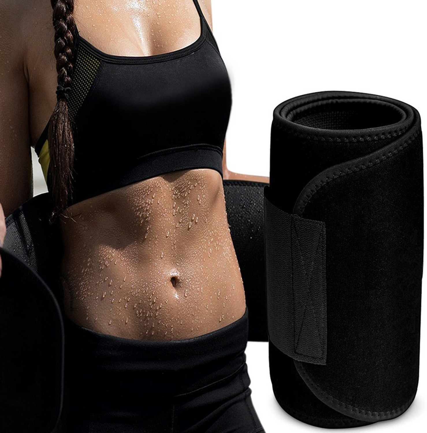 Image of RBS New Heavy Soft Quality FITNESS BELT (XL SIZE) sweat Belt, Slimming belt, Waist shaper, Tummy Trimmer, Sweat slim belt, Belly fat burner, Stomach fat burner, Best Quality, Super stretch, Unisex body shaper for men & women Slimming Belt