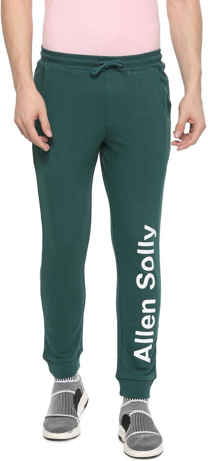 Allen Solly Solid Men Green Track Pants