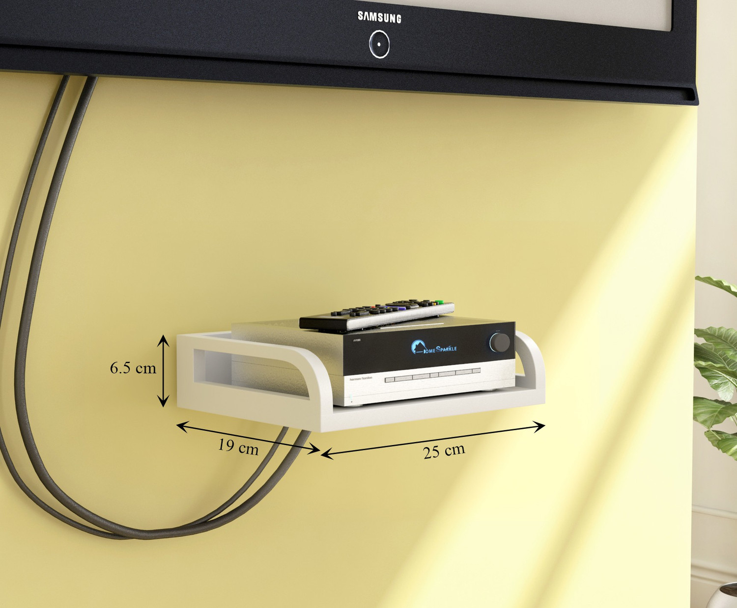 Image of HOME SPARKLE Set Top Box Stand / WIFI Router Stand / Wall Mount Stand / Wifi Holder MDF (Medium Density Fiber) Wall Shelf