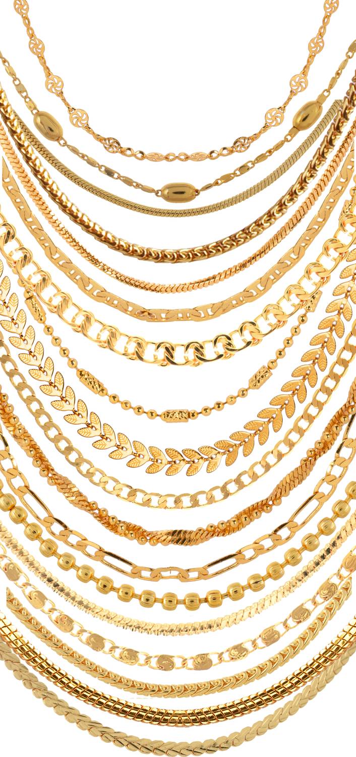 AanyaCentric 22inches Long Trendy Fancy Latest Design Neck Chain Combo Pack for Men Women Gold-plated Plated Alloy Chain Set