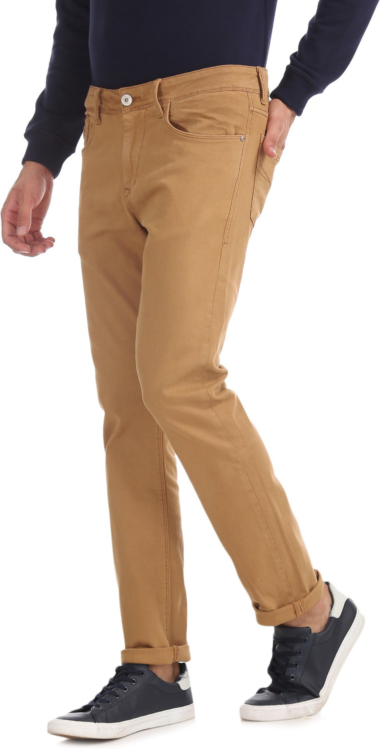 Image of FLYING MACHINE Slim Men Brown Jeans