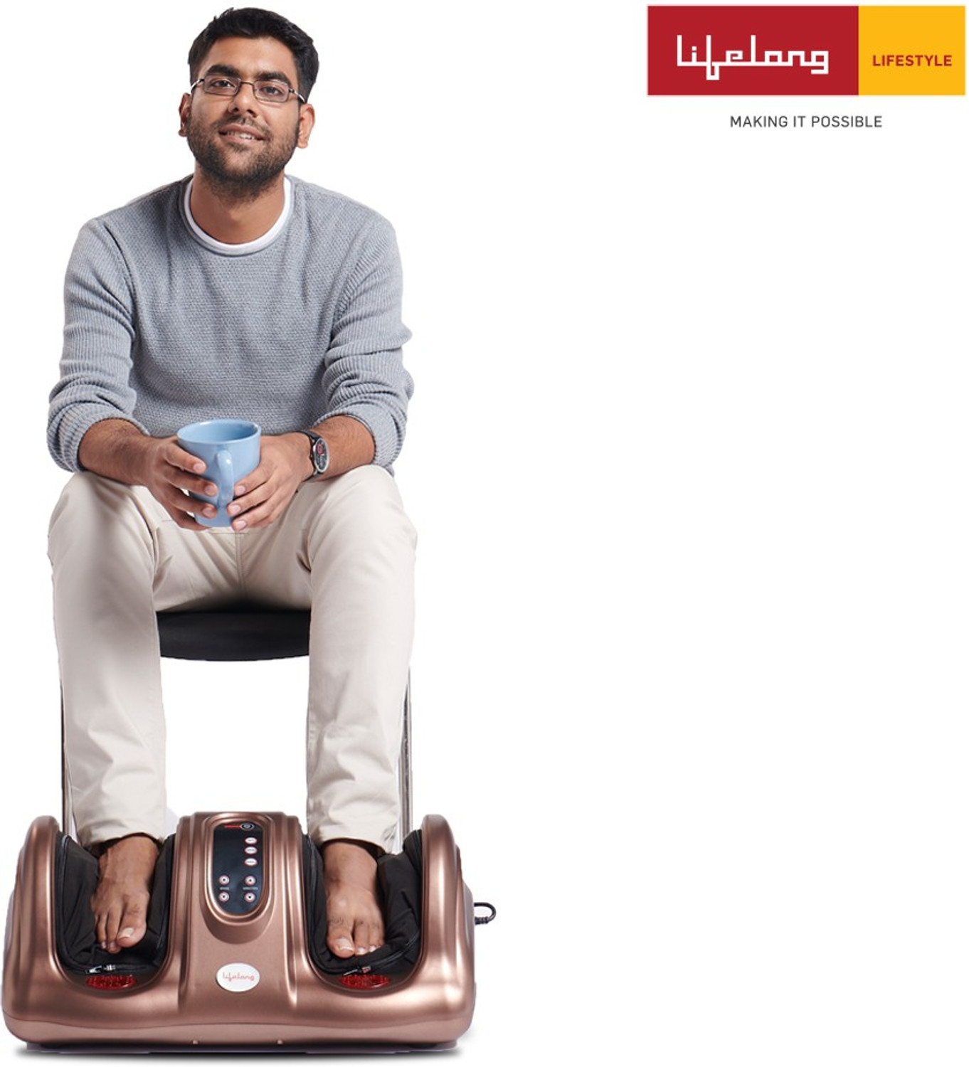 Image of Lifelong LLM72 Powerful Electric Foot Massager for Pain Relief with kneading and rolling Massager