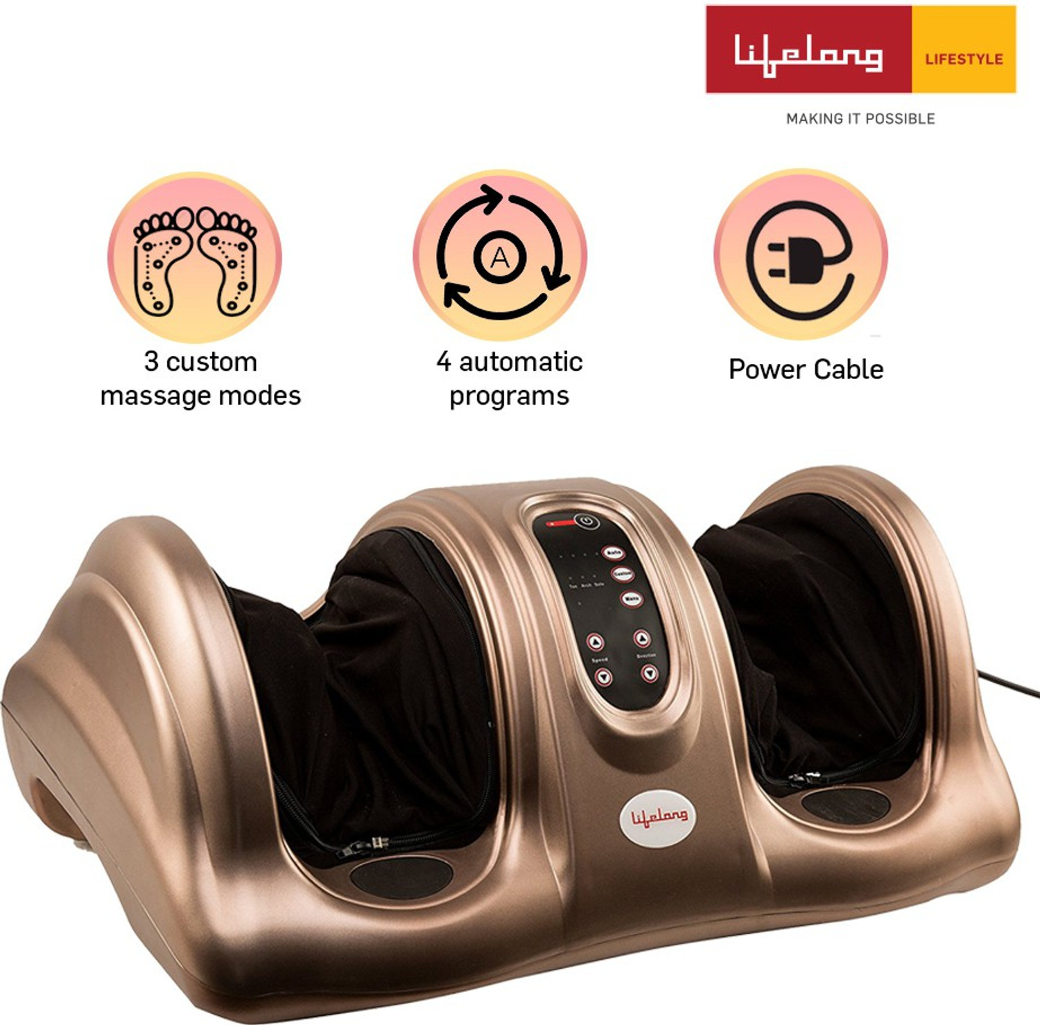 Image of Lifelong LLM72 Powerful Electric Foot Massager for Pain Relief with kneading and rolling Massager