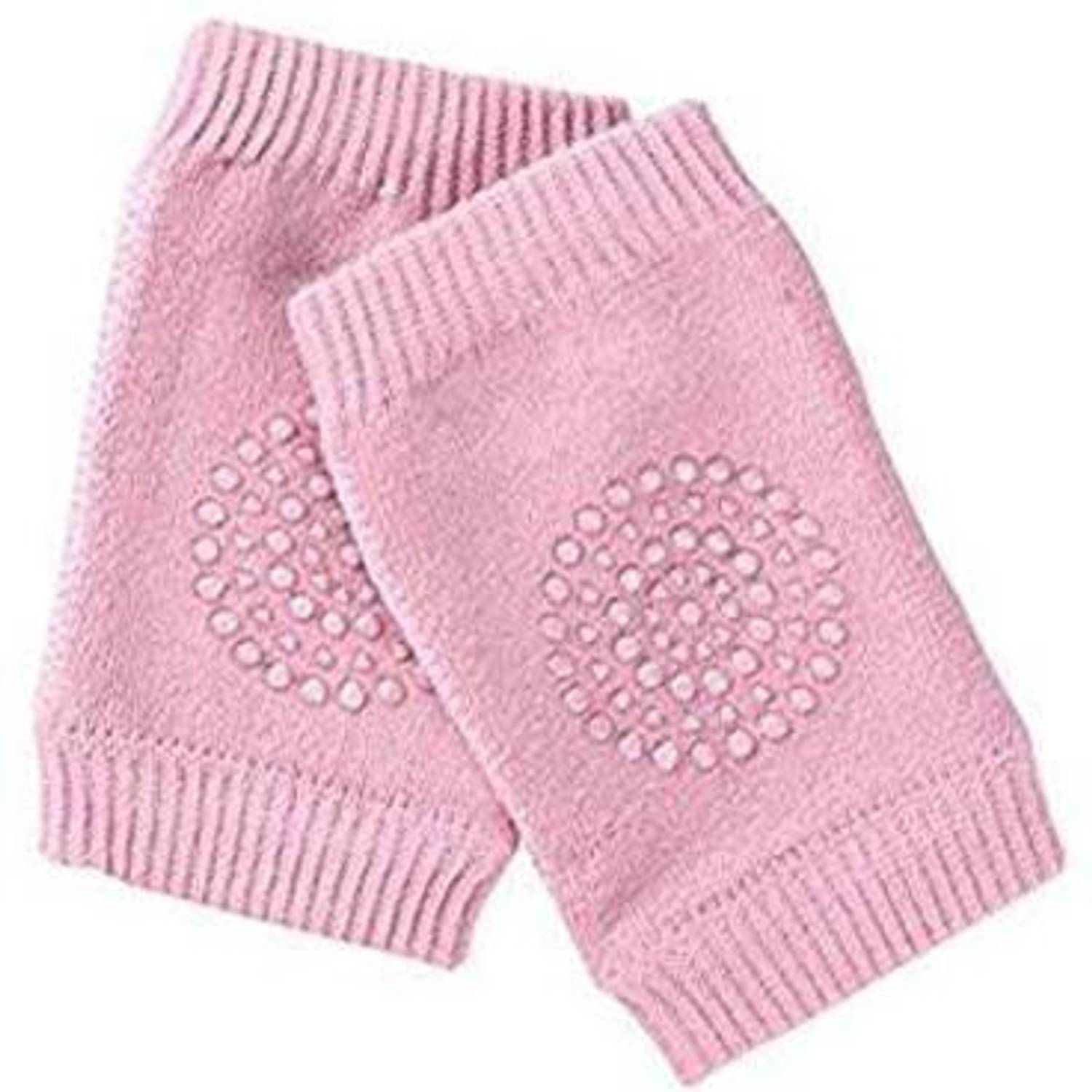BRAHMANI ENTERPRISE Baby Knee Pads for Crawling, Anti-Slip Padded Stretchable Elastic Cotton Soft Breathable Comfortable Knee Cap Elbow Safety Protector Pink Baby Knee Pads