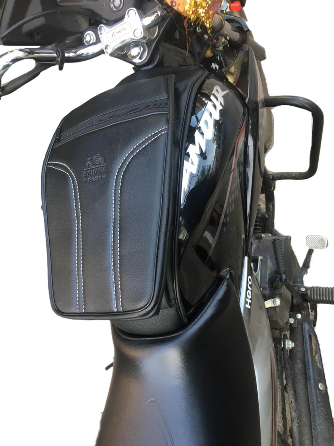 Image of Sahara Seats CB Unicorn Tank Cover All Models /150 /160 Strap Honda Unicorn, CB Bike Tank Cover