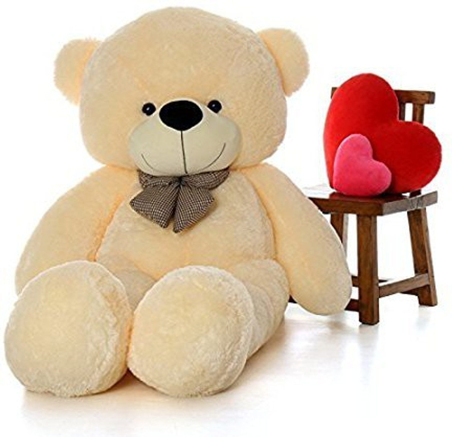 Image of AV Toys Cute Creem 180 Cm 6 feet Huggable And Loveable For Someone Special Teddy Bear - 180 cm (Creem) - 180 cm