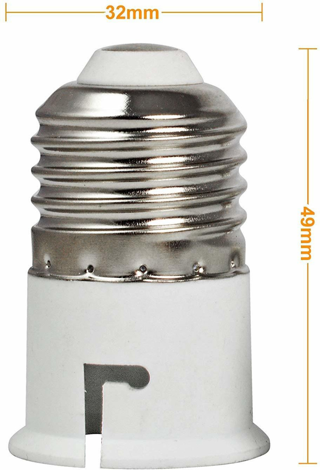 Image of M2 LOOK E27 to B22 Bulb Convertor Lamp Base Socket, Bulb Adapter - White (Pack of 2 Pc ) Plastic Light Socket