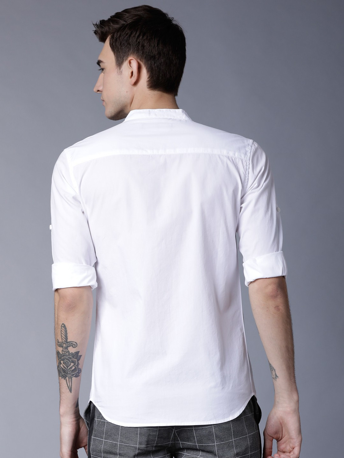 Image of HIGHLANDER Men Solid Casual White Shirt