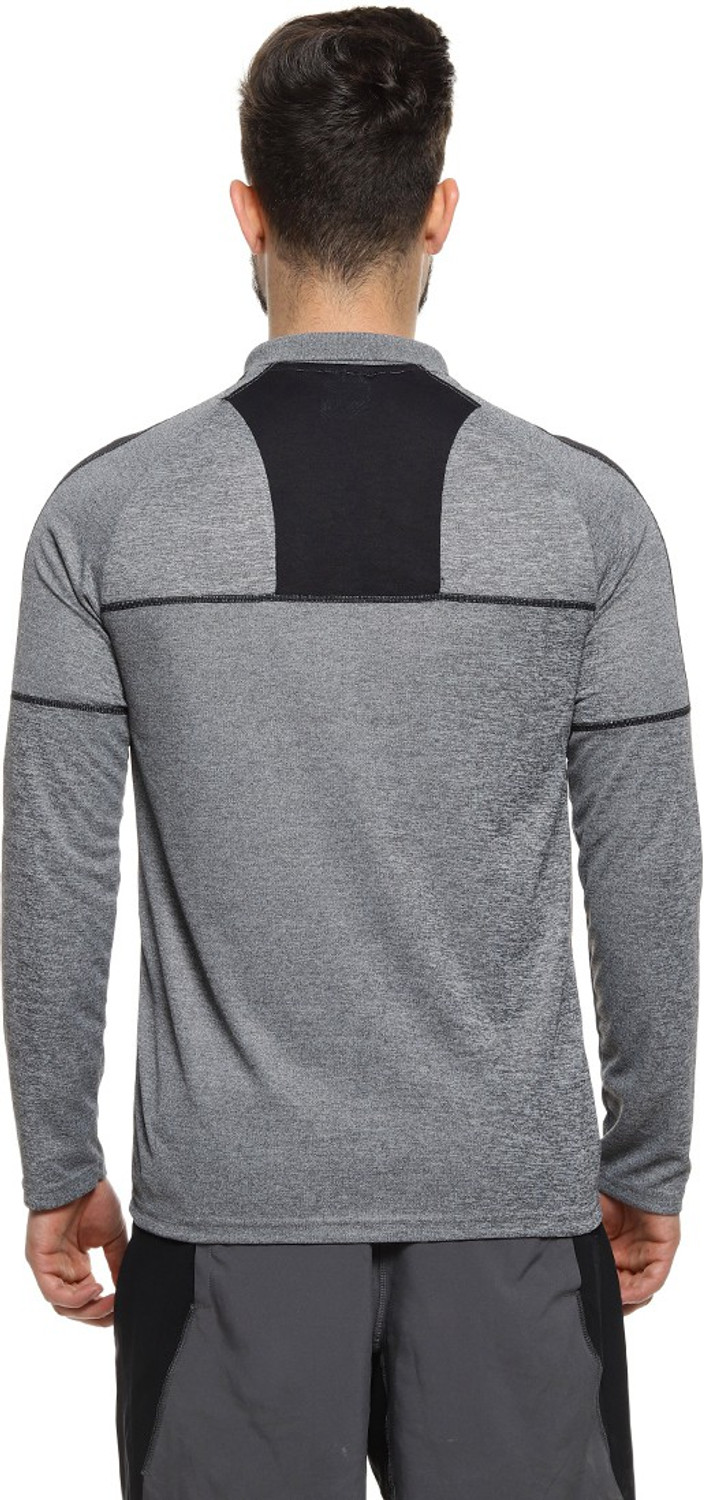 Image of CAMPUS SUTRA Colorblock Men Polo Neck Grey T-Shirt