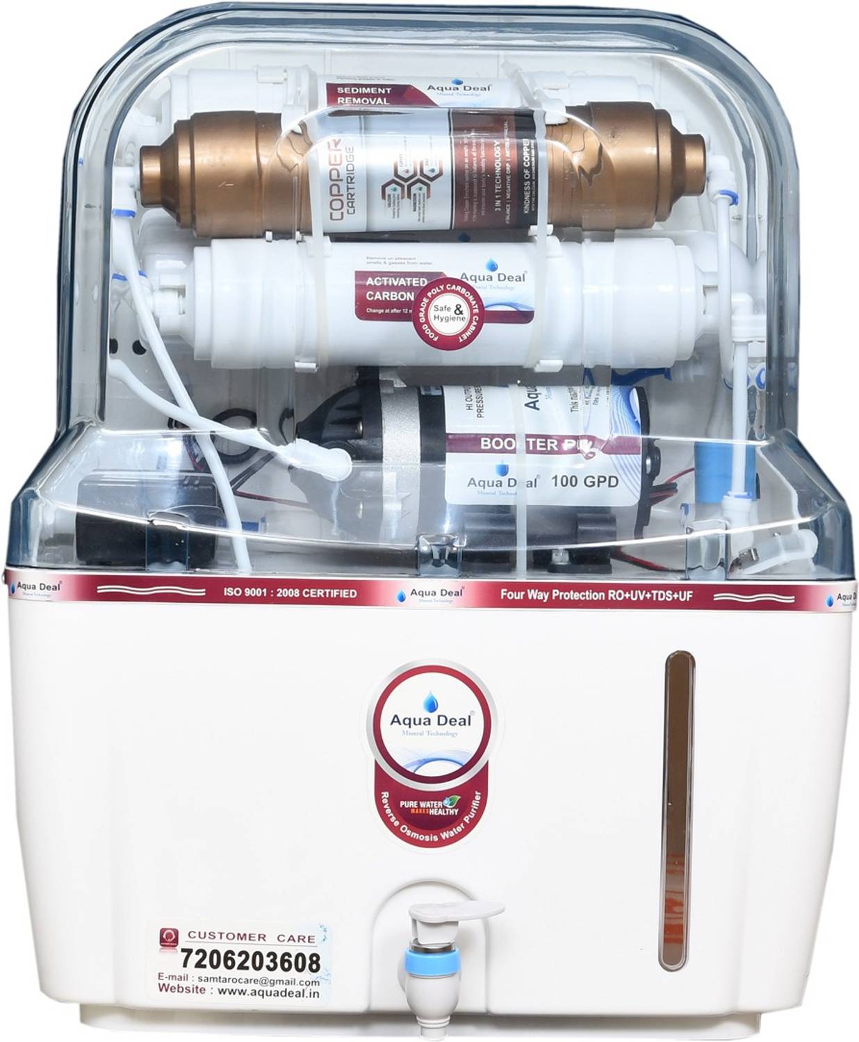 aquadeal Fresh Copper Mineral RO 15 litre 15 L RO + Minerals Water Purifier