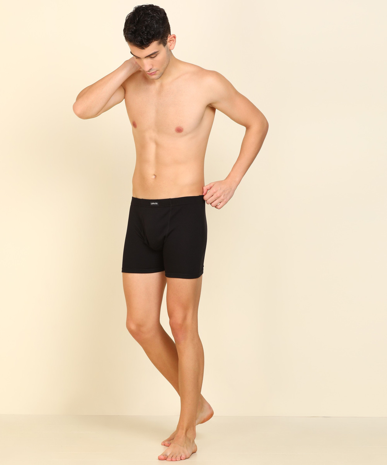 Image of LEVI'S Men 010 100% Cotton Solid Mid Rise Brief