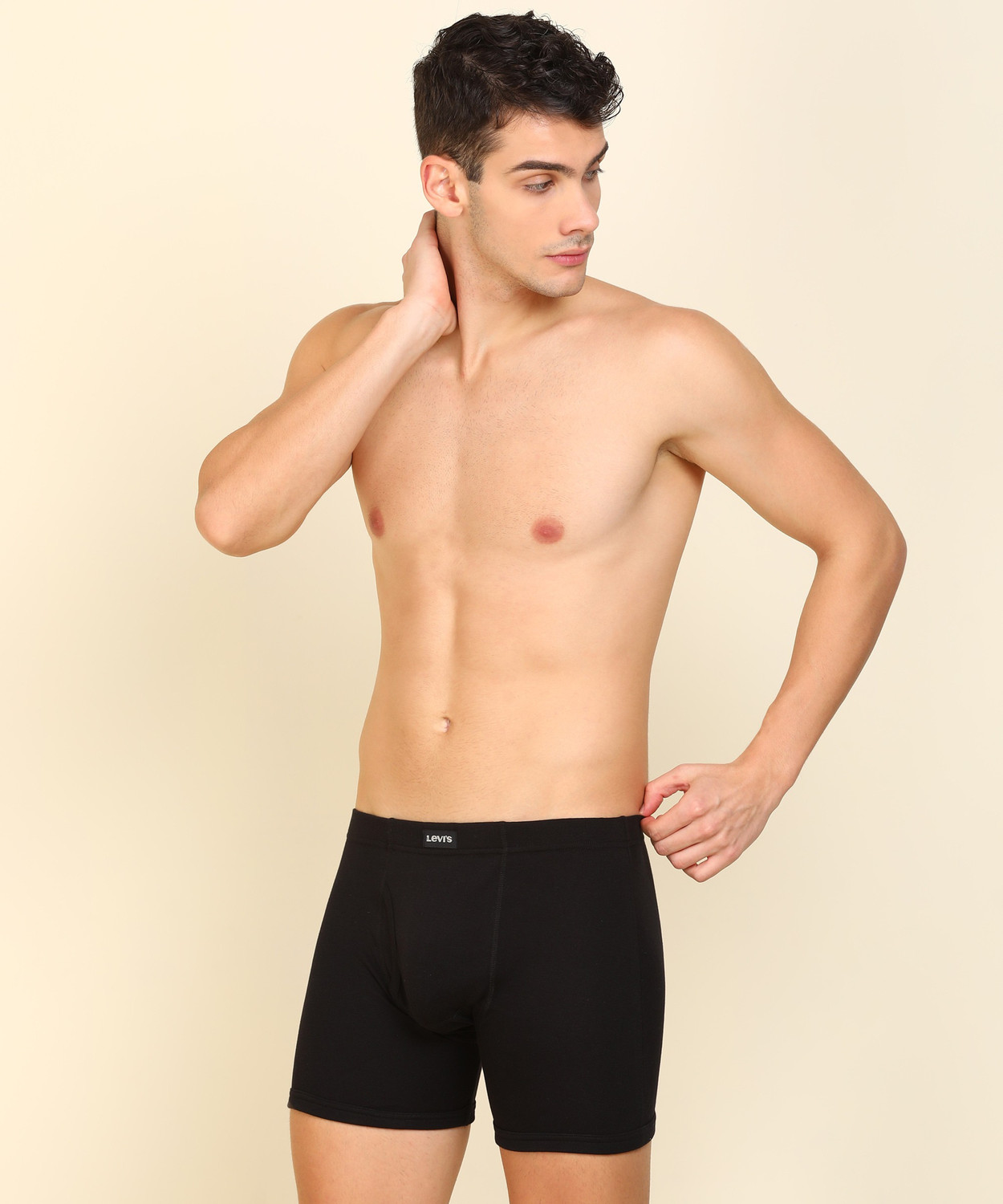 Image of LEVI'S Men 010 100% Cotton Solid Mid Rise Brief