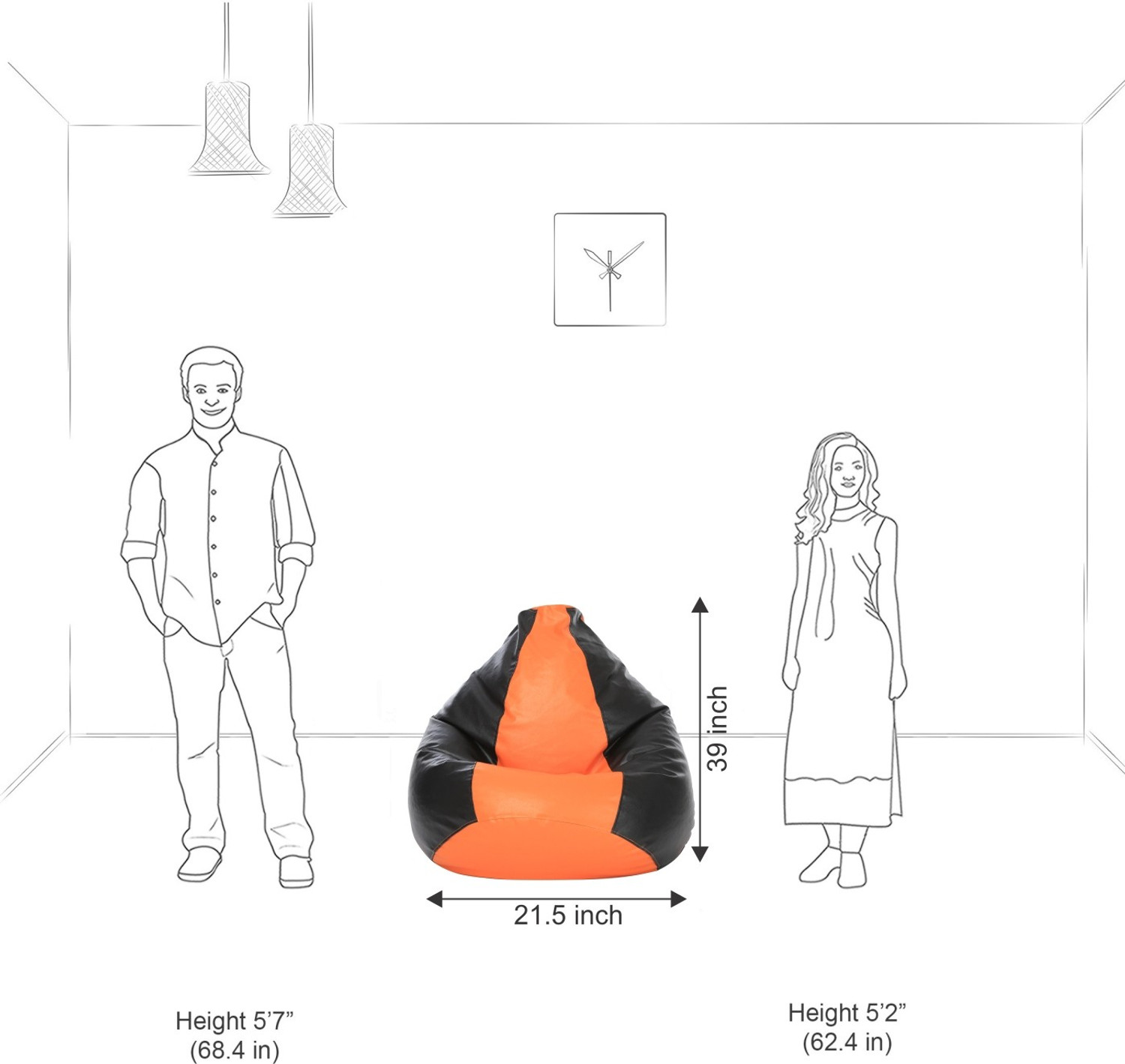Image of Flipkart Perfect Homes Studio XL Tear Drop Bean Bag Cover (Without Beans)