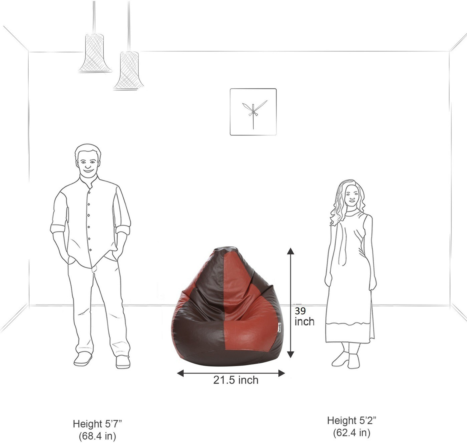 Image of Flipkart Perfect Homes Studio XL Tear Drop Bean Bag Cover (Without Beans)