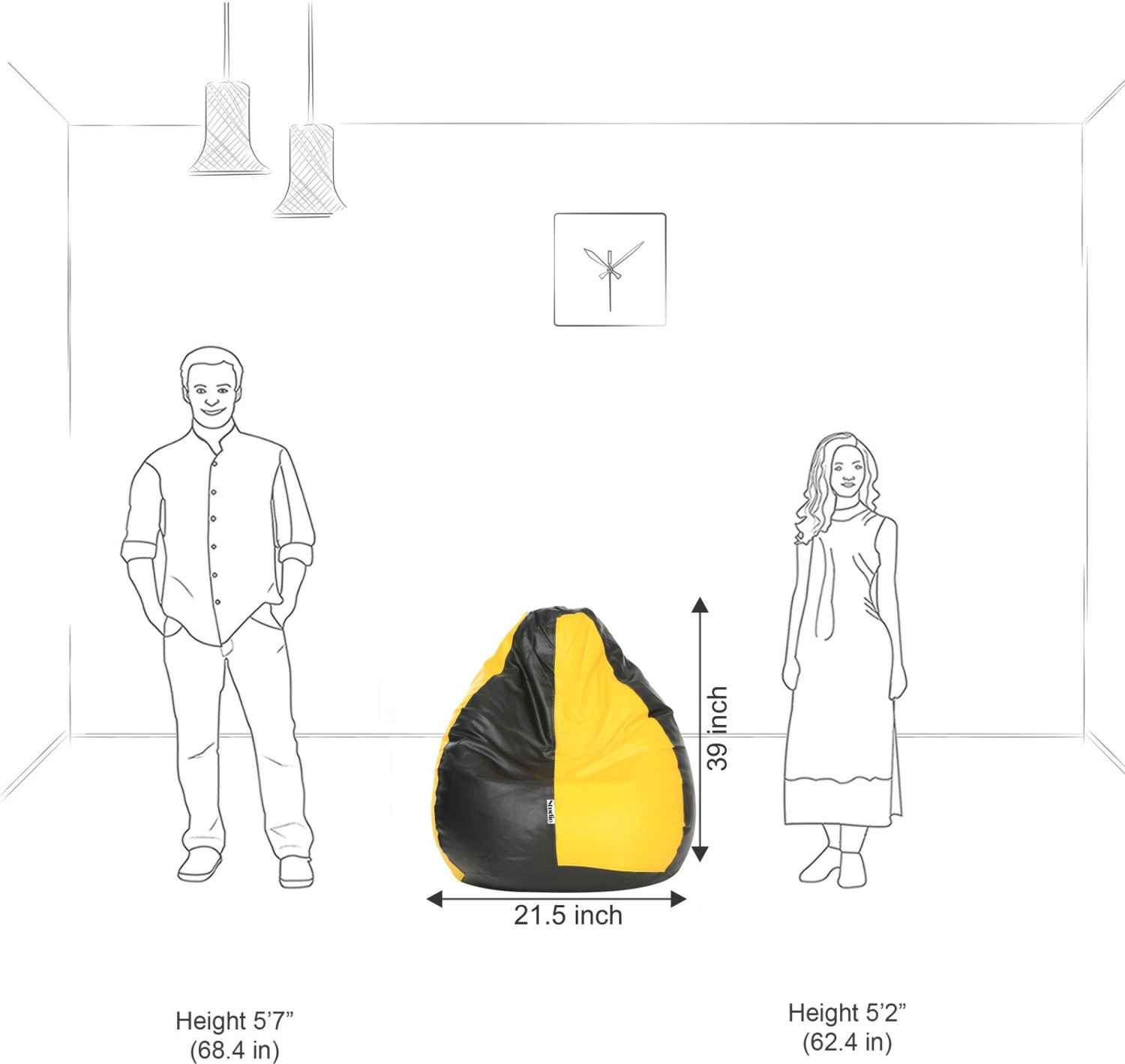 Image of Flipkart Perfect Homes Studio XL Tear Drop Bean Bag Cover (Without Beans)