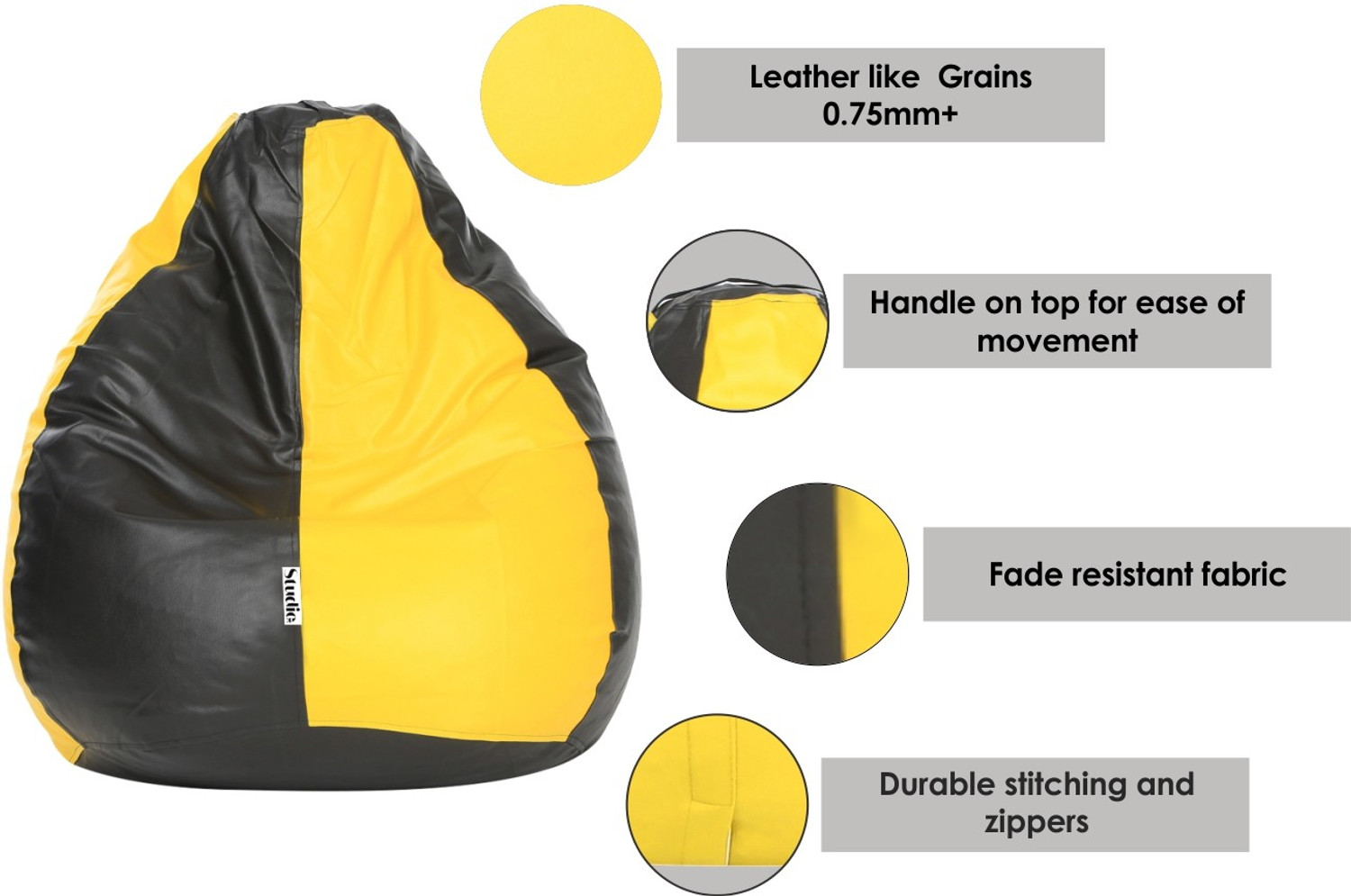Image of Flipkart Perfect Homes Studio XL Tear Drop Bean Bag Cover (Without Beans)