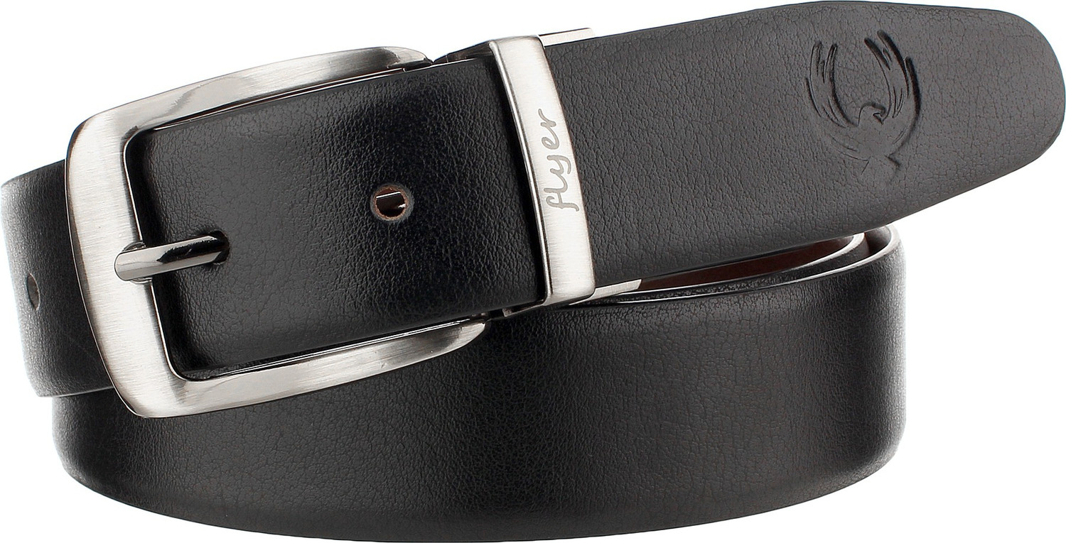 Image of FLYER Men Formal Black, Brown Genuine Leather Reversible Belt