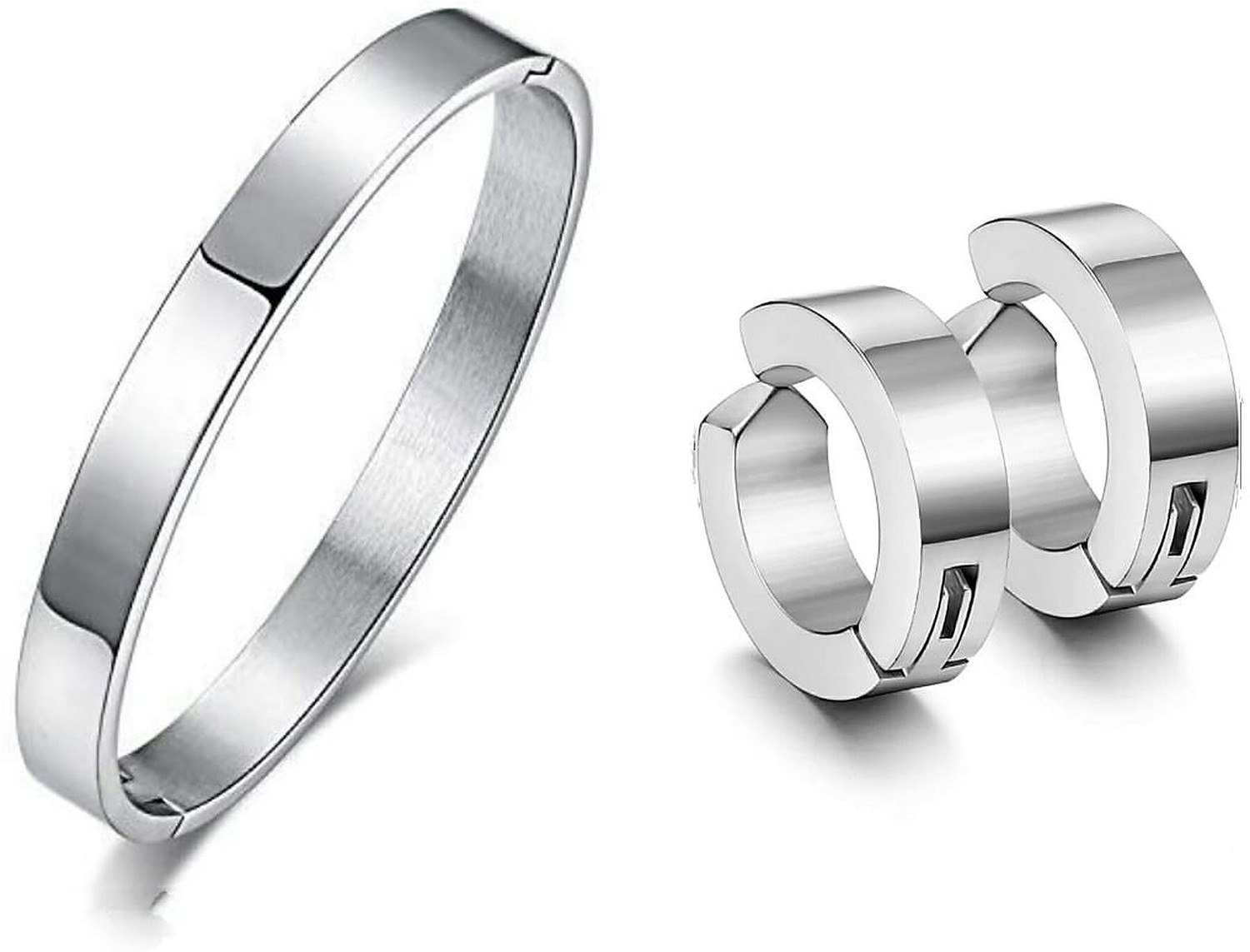Image of Ruhi Collection Stainless Steel Silver Jewellery Set