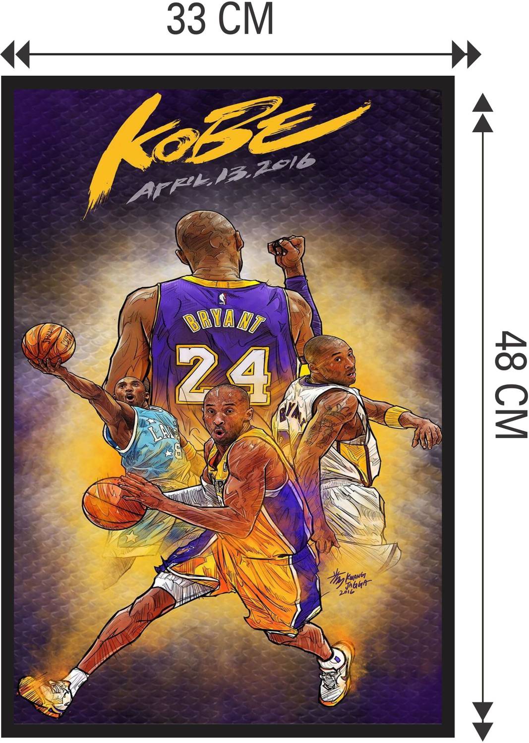 Kobe Bryant 300 GSM Poster ( Size :- 13 X 19 inch ) Paper Print