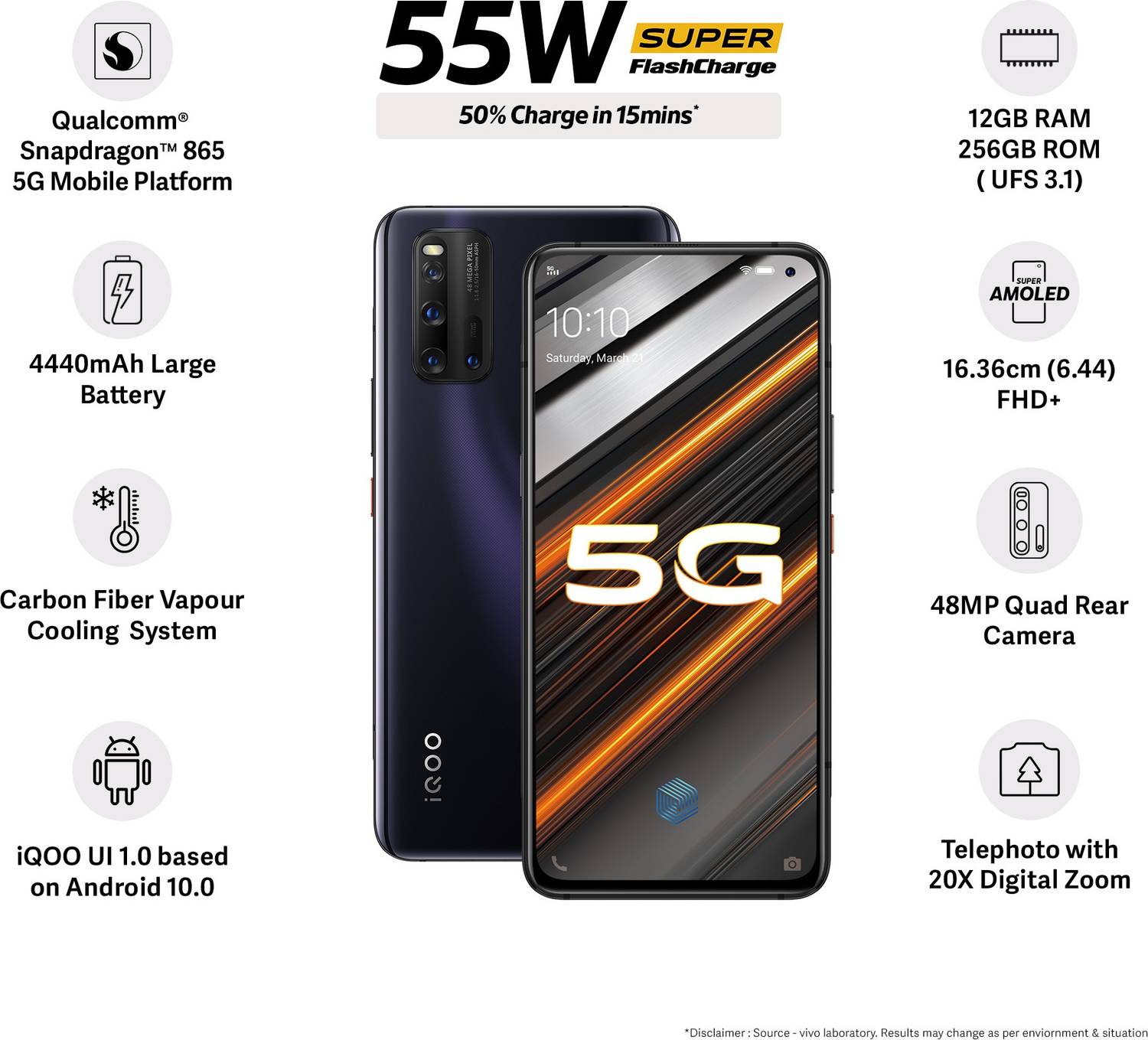 iQOO 3 (5G) ( 256 GB Storage, 12 GB RAM ) Online at Best Price On 