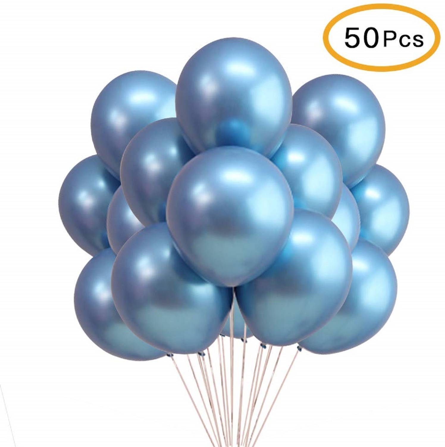 Balloons Solid Latex balloon for Birthday Party / Wedding / First Birthday / Anniversary / Baby Shower Christmas,Graduation Party Decoration Supplies Balloon/Festive Décor (Blue, 50pcs) Balloon