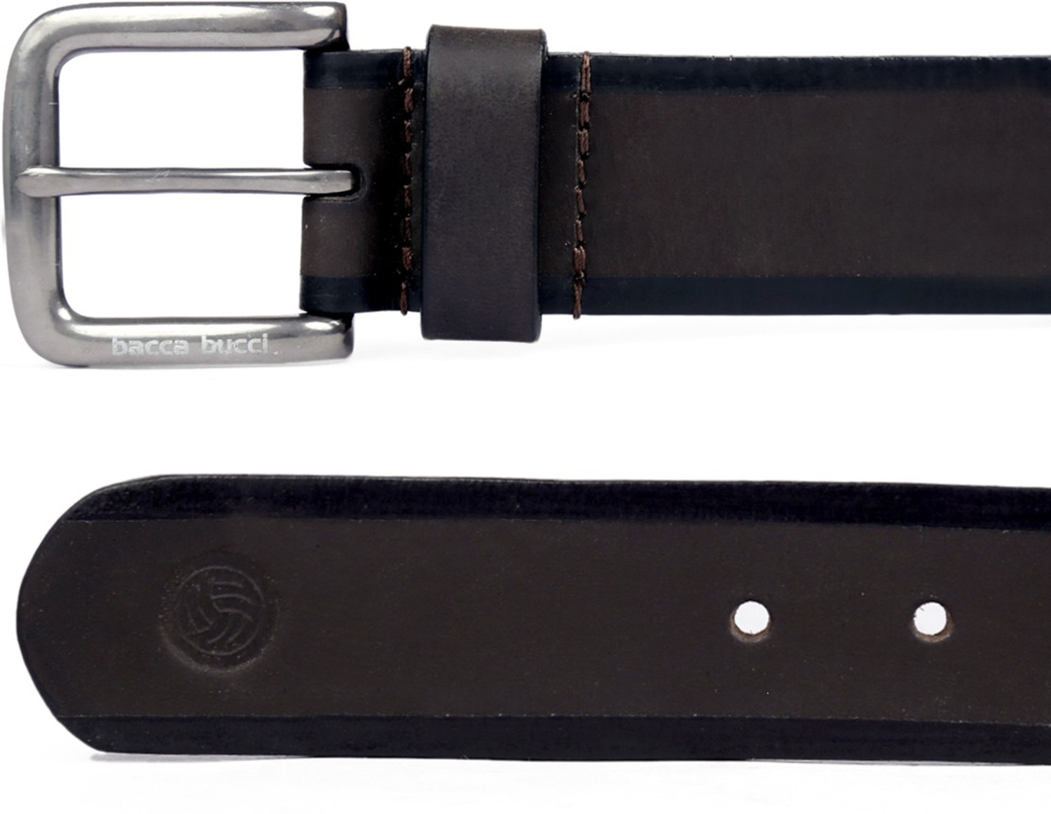 Image of bacca bucci Men Casual, Party, Evening, Formal Black Genuine Leather Belt