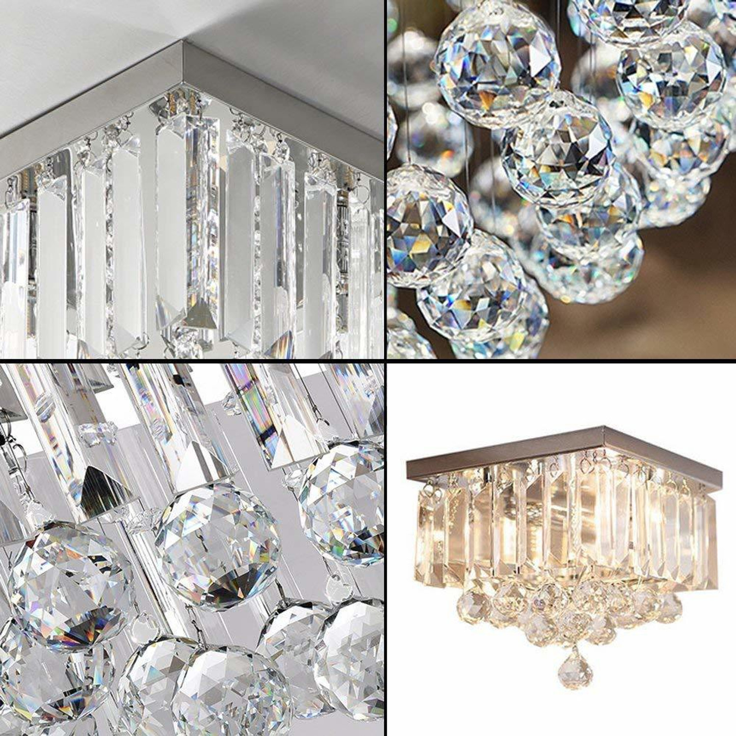 Image of LightWave Modern Crystal Ceiling light 23cm Glass Chandelier for Hall, Hotel, Resort Chandelier Ceiling Lamp