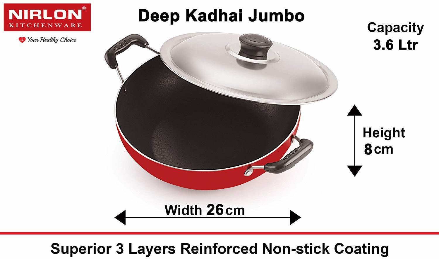 Image of NIRLON FT12 DKD(B) DKD(J) CS24 Non-Stick Coated Cookware Set