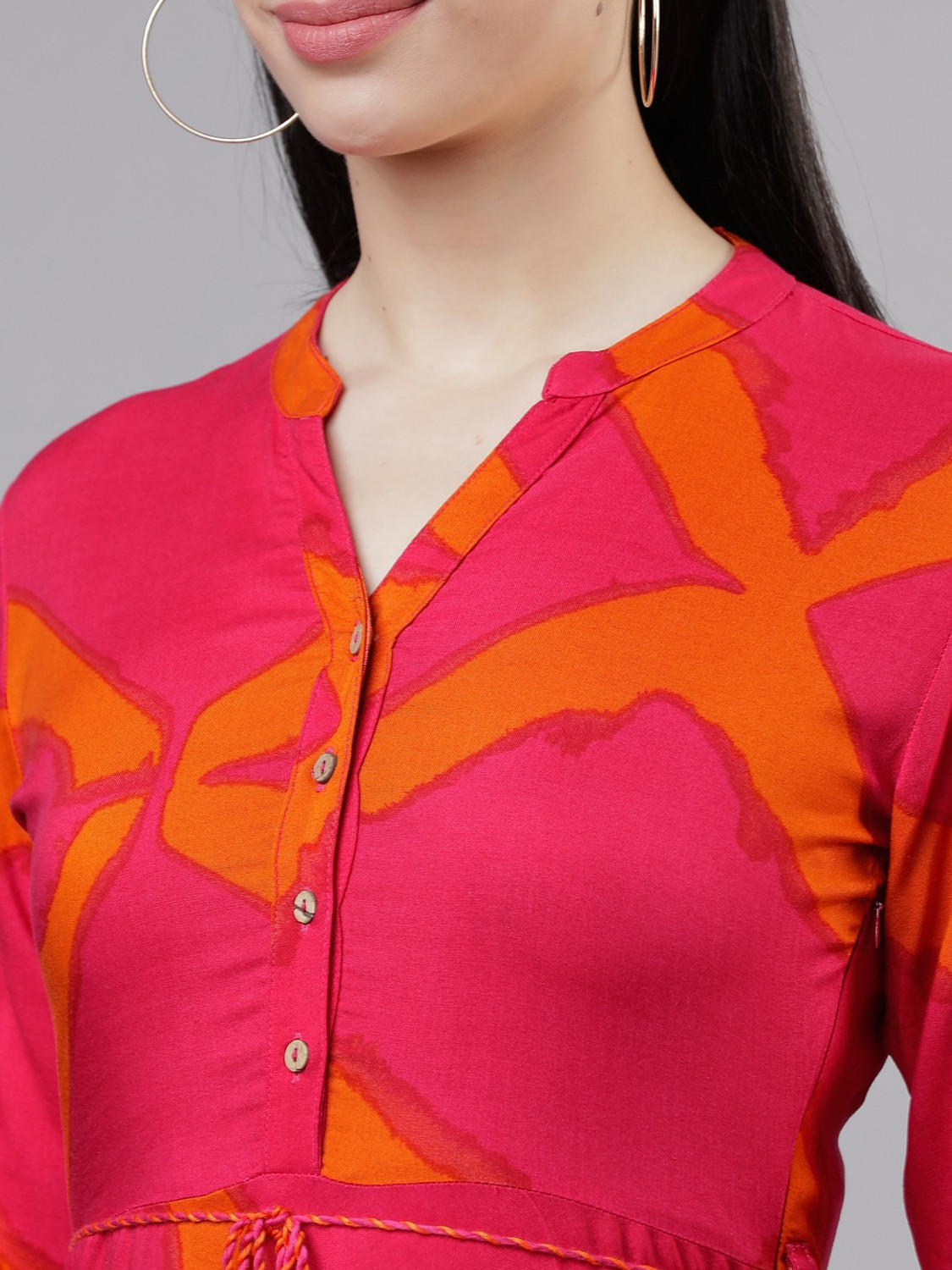 Image of Vishudh Women Maxi Multicolor Midi /Calf Length Dress