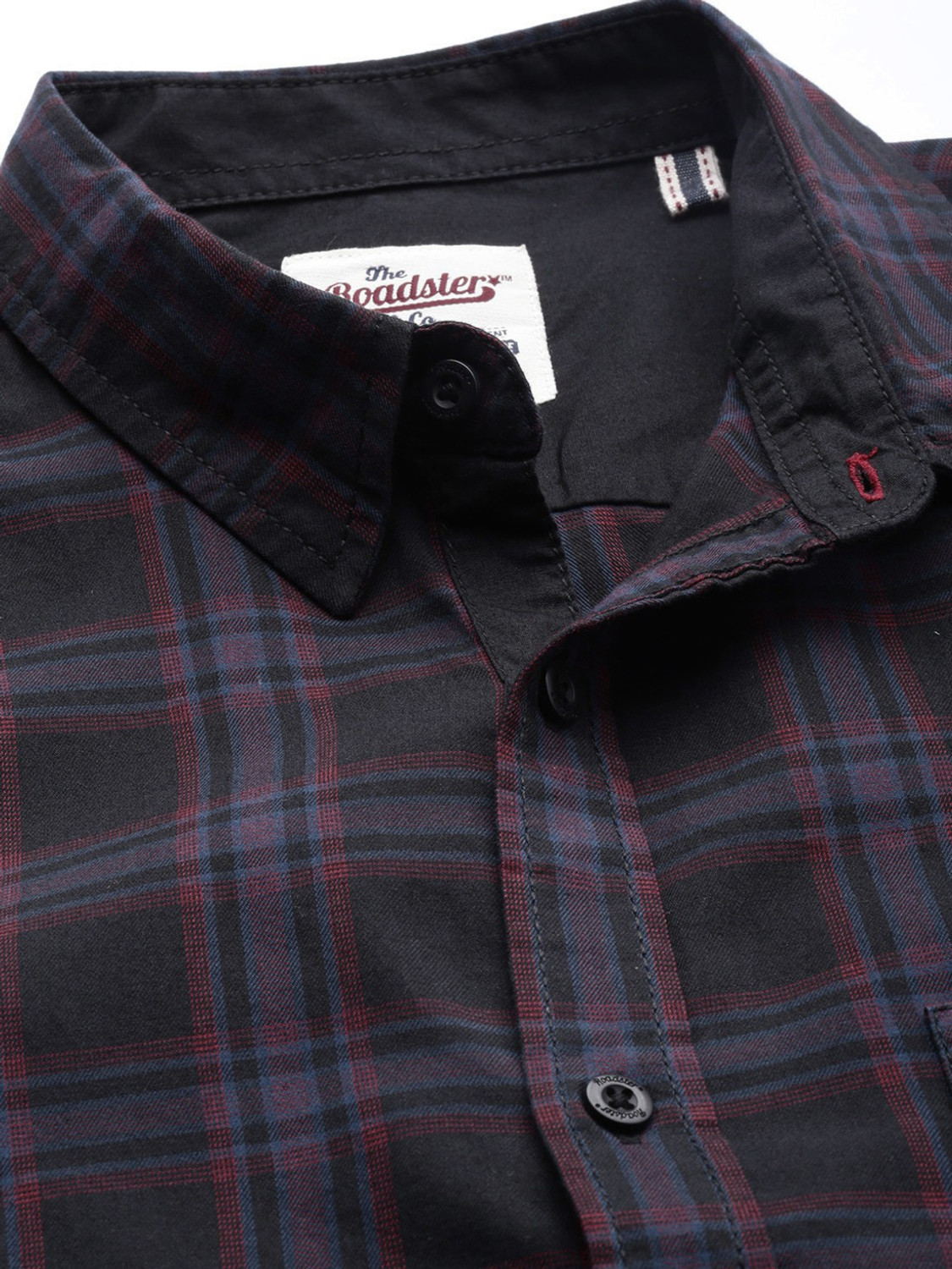 Image of Roadster Men Checkered Casual Black Shirt