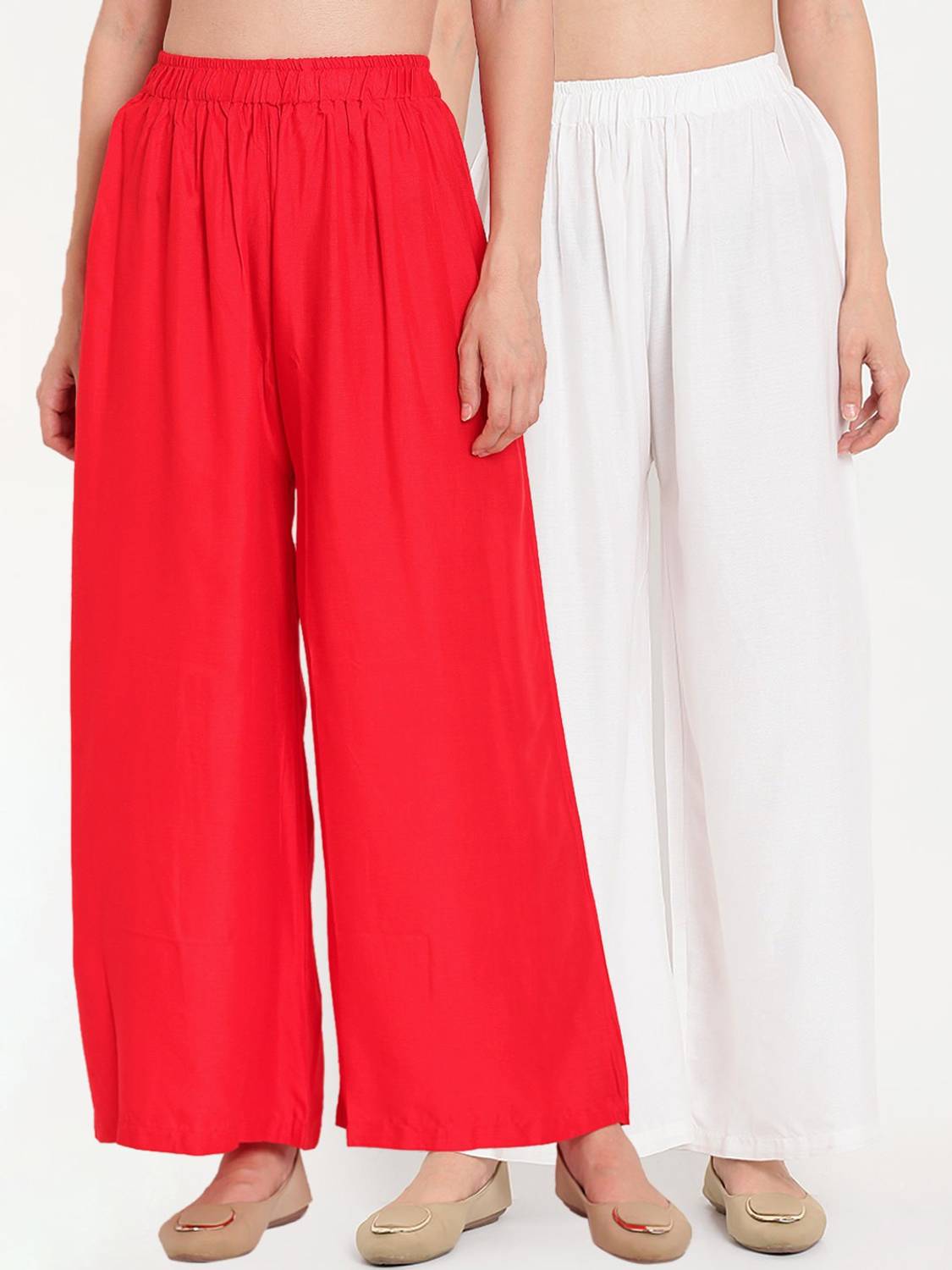 TAG-7 Flared Women Red, White Trousers